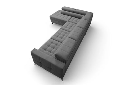 Rohová sedačka Nardo Maxi s funkciou spania ľavá - sivý plyš Pretty 17 Rohová sedacia súprava Nardo Maxi s funkciou spánku Ľavá strana - šedý plusz Pretty 17