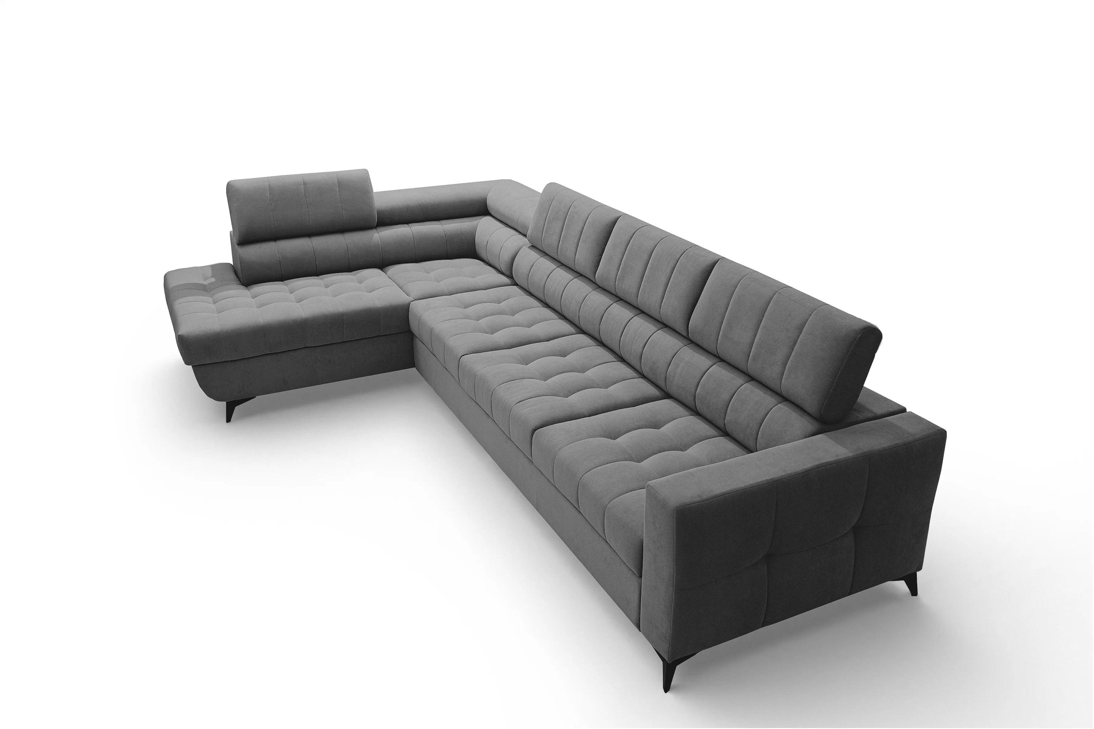 Rohová sedačka Nardo Maxi s funkciou spania ľavá - sivý plyš Pretty 17 Rohová sedacia súprava Nardo Maxi s funkciou spánku Ľavá strana - šedý plusz Pretty 17