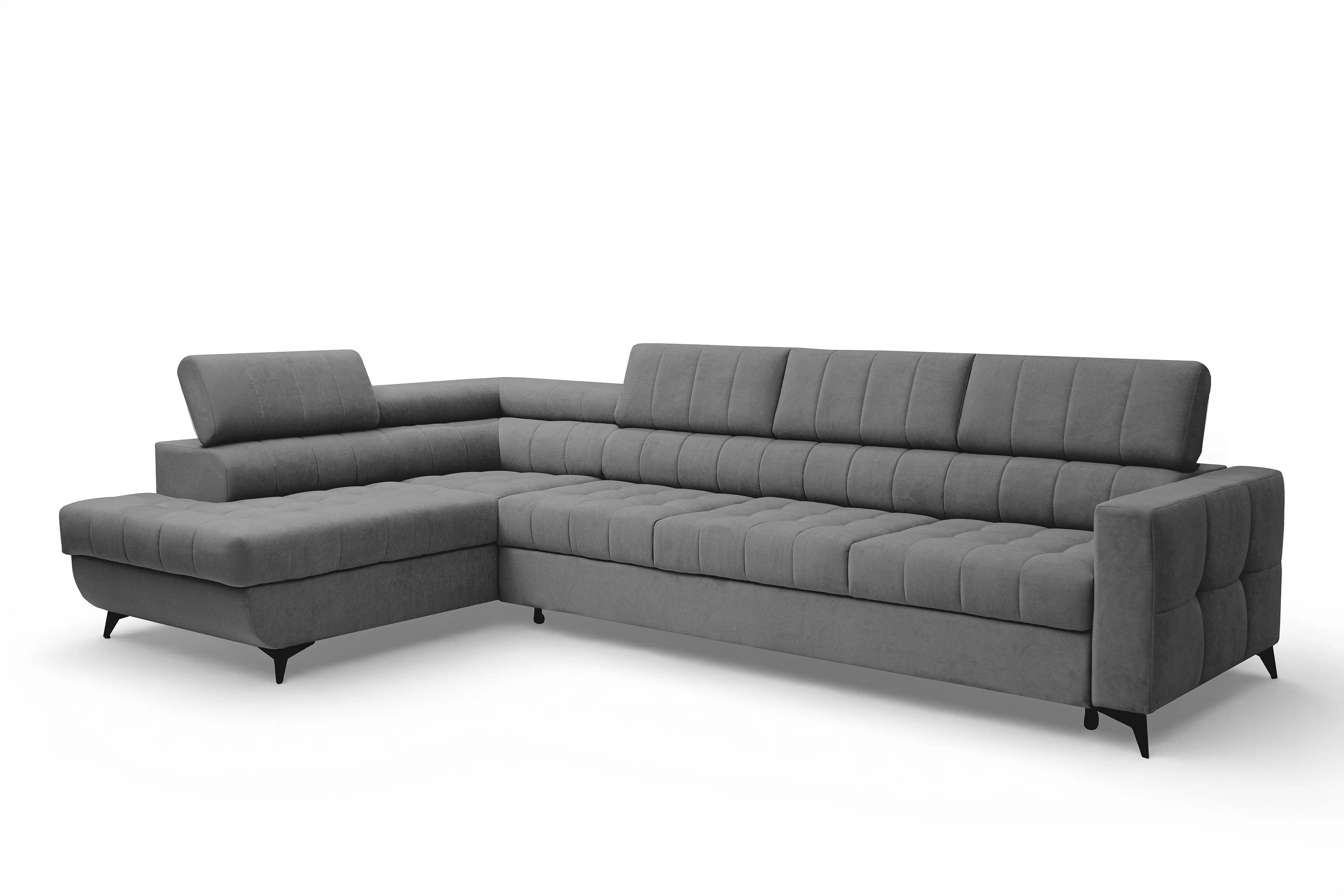 Rohová sedačka Nardo Maxi s funkciou spania ľavá - sivý plyš Pretty 17 Rohová sedacia súprava Nardo Maxi s funkciou spánku Ľavá strana - šedý plusz Pretty 17