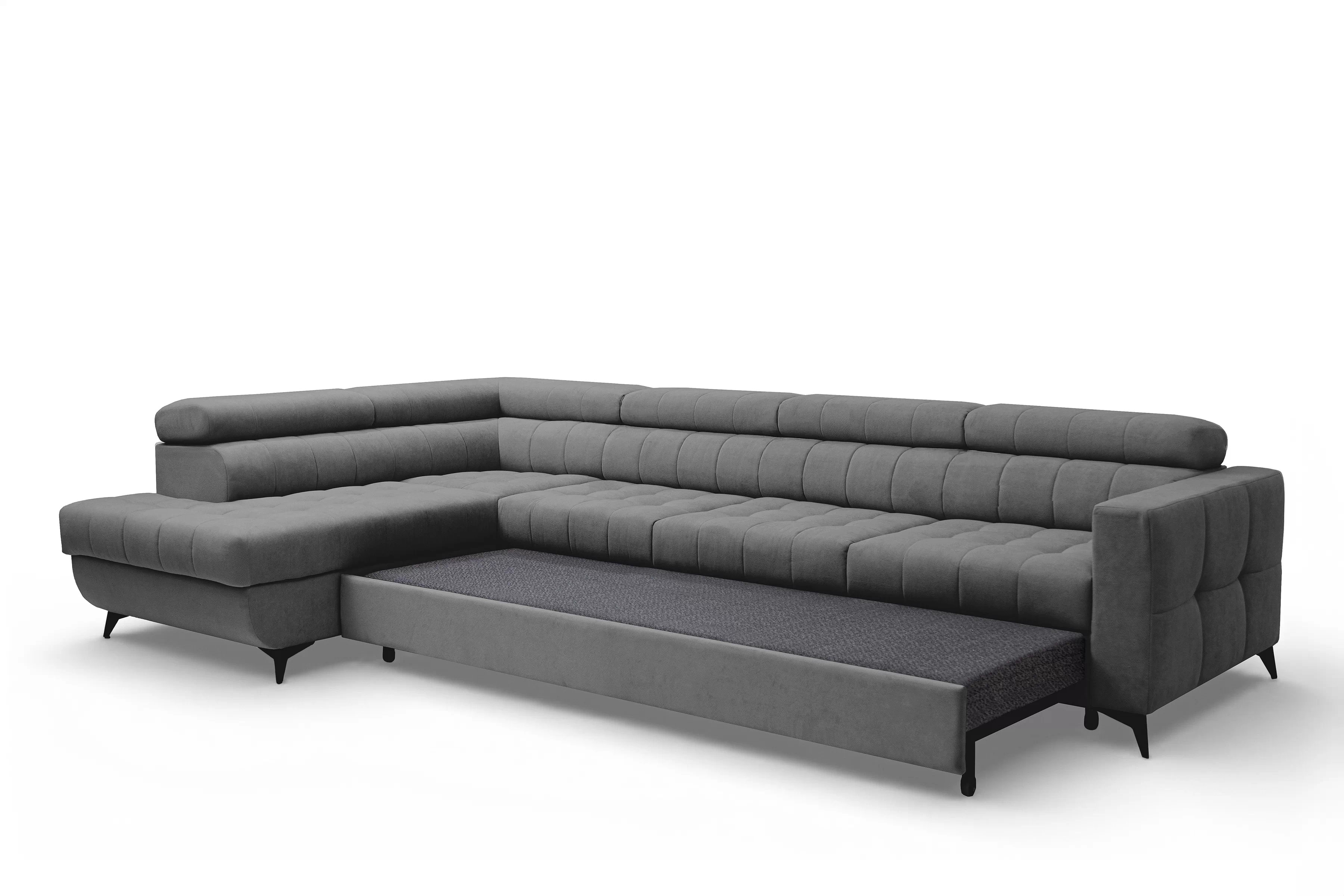 Rohová sedačka Nardo Maxi s funkciou spania ľavá - sivý plyš Pretty 17 Rohová sedacia súprava Nardo Maxi s funkciou spánku Ľavá strana - šedý plusz Pretty 17