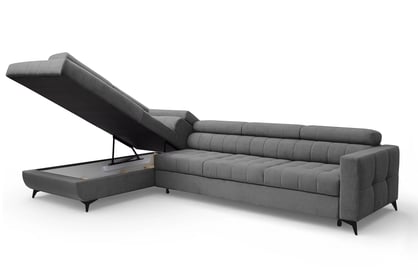 Rohová sedačka Nardo Maxi s funkciou spania ľavá - sivý plyš Pretty 17 Rohová sedacia súprava Nardo Maxi s funkciou spánku Ľavá strana - šedý plusz Pretty 17