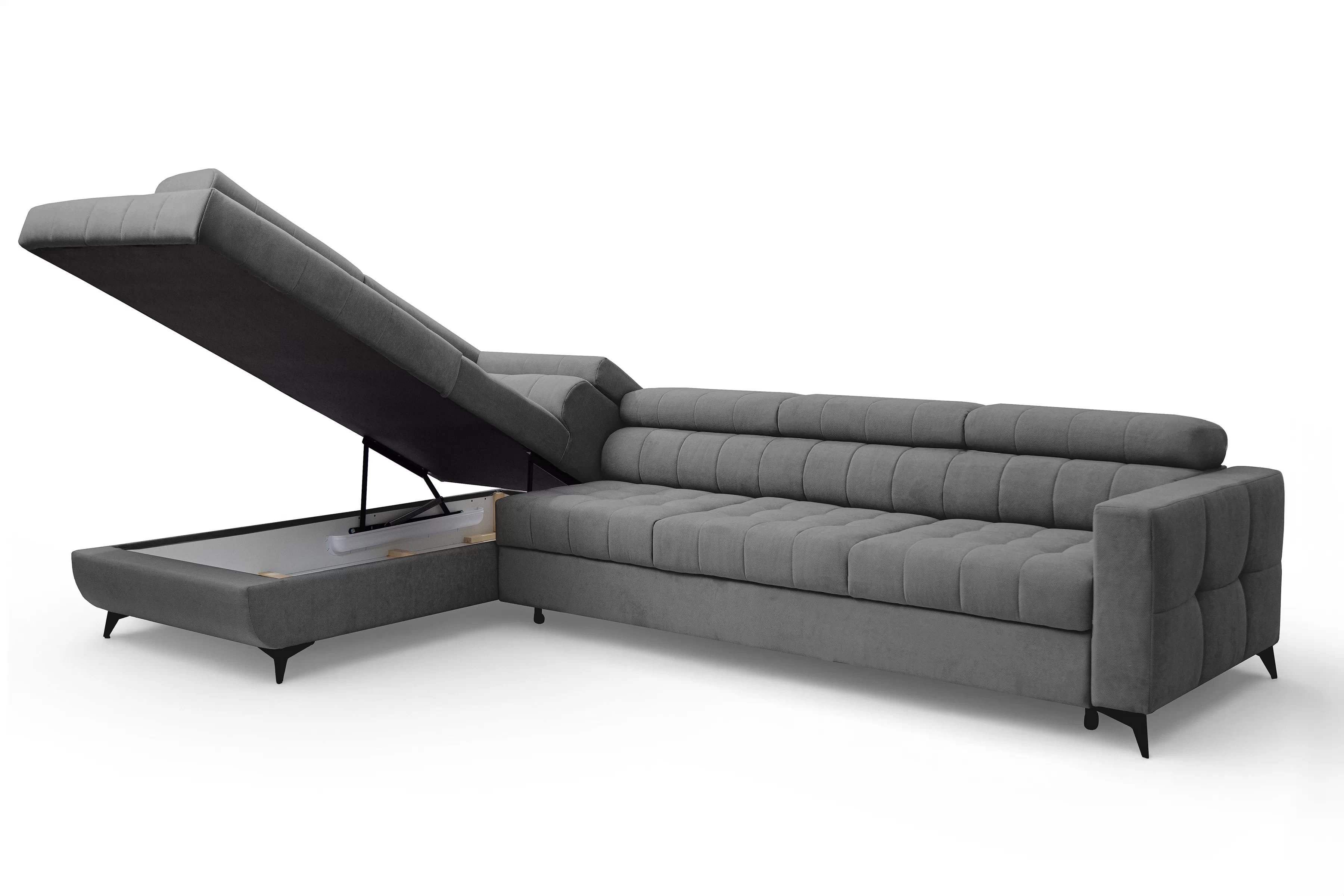 Rohová sedačka Nardo Maxi s funkciou spania ľavá - sivý plyš Pretty 17 Rohová sedacia súprava Nardo Maxi s funkciou spánku Ľavá strana - šedý plusz Pretty 17