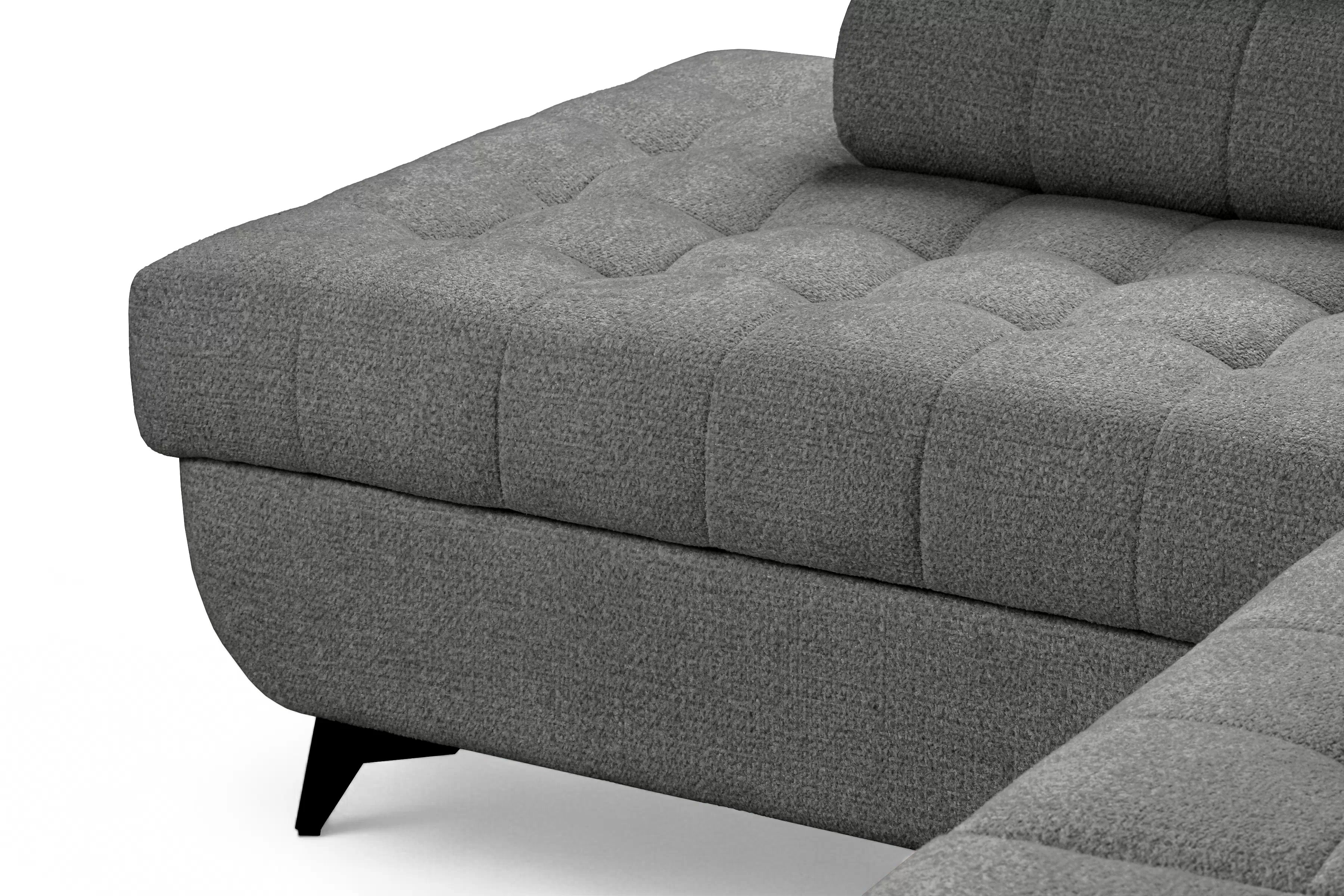 Rozkladacia rohová sedacia súprava Nardo Maxi ľavá - šedá ľahkočistiaca žinylka Taro 97 Rohová sedacia súprava Nardo Maxi s funkciou spánku Ľavá strana - šedý šenil ľahkočistiaci Taro 97 