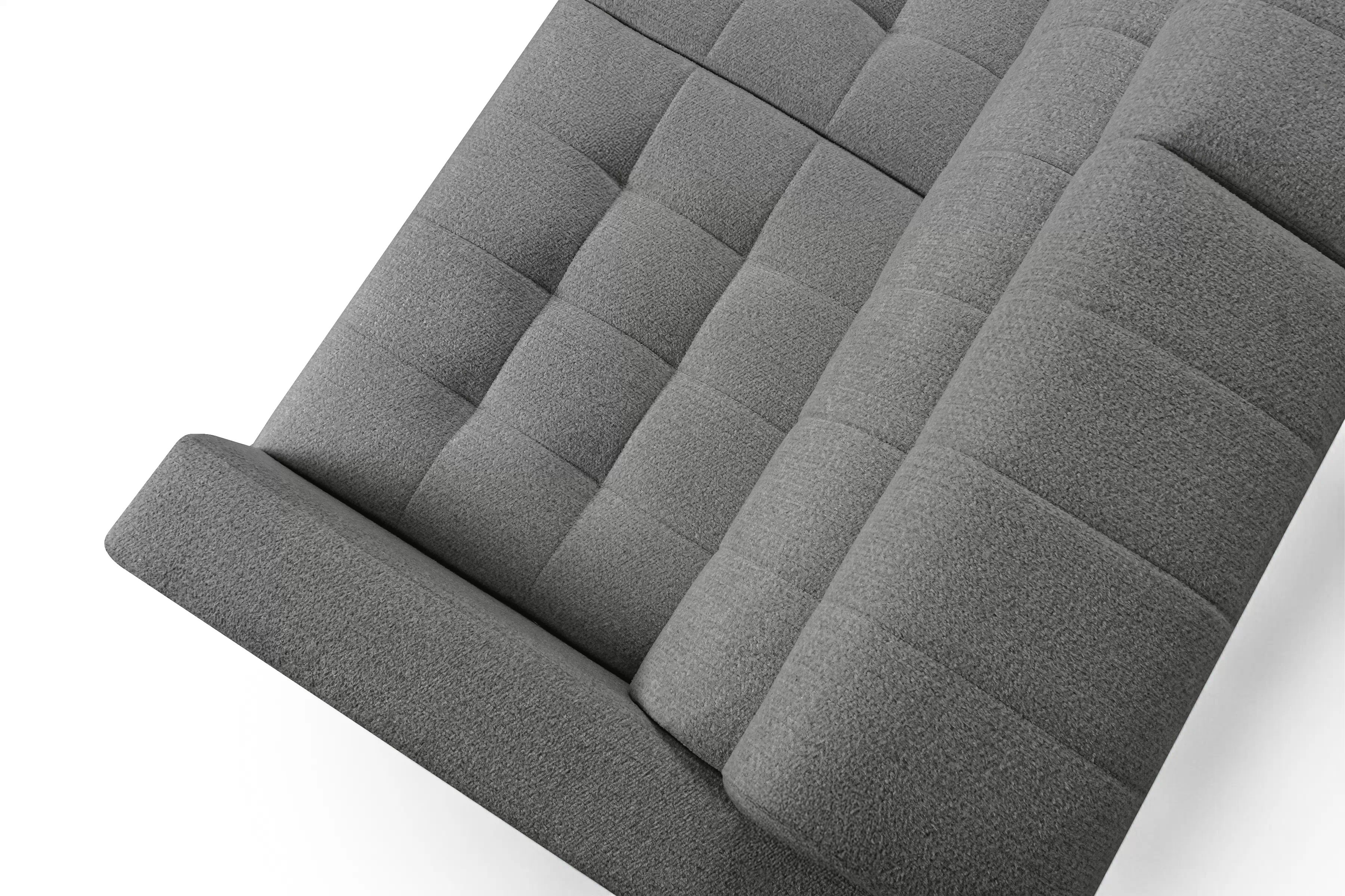 Rozkladacia rohová sedacia súprava Nardo Maxi ľavá - šedá ľahkočistiaca žinylka Taro 97 Rohová sedacia súprava Nardo Maxi s funkciou spánku Ľavá strana - šedý šenil ľahkočistiaci Taro 97 