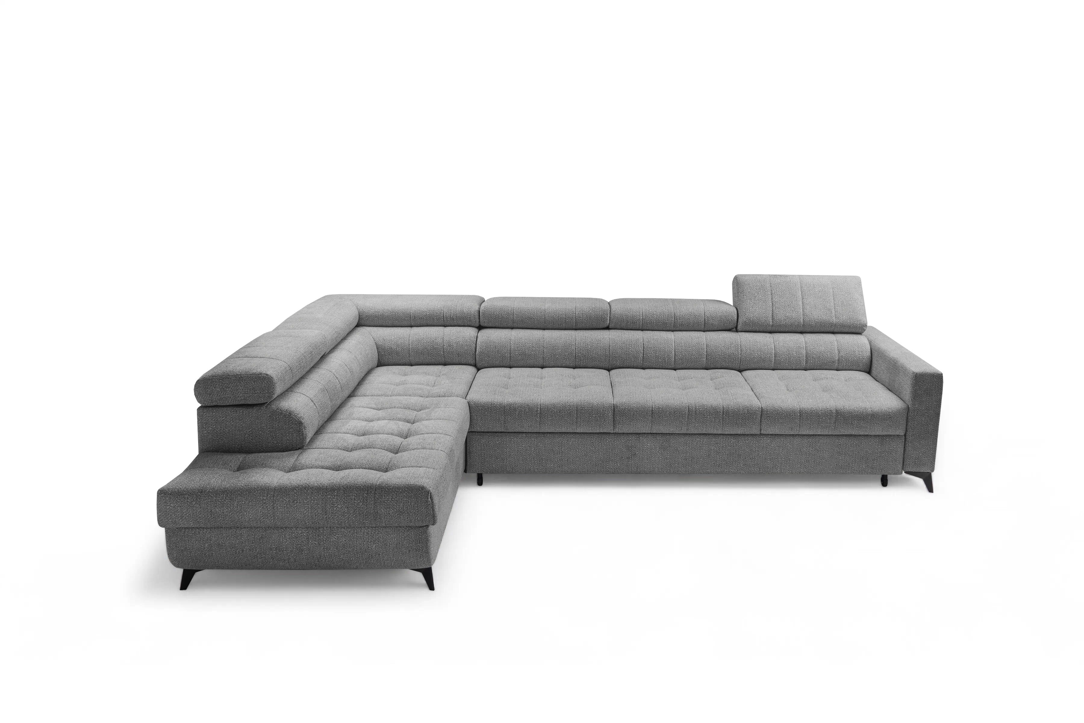 Rozkladacia rohová sedacia súprava Nardo Maxi ľavá - šedá ľahkočistiaca žinylka Taro 97 Rohová sedacia súprava Nardo Maxi s funkciou spánku Ľavá strana - šedý šenil ľahkočistiaci Taro 97 