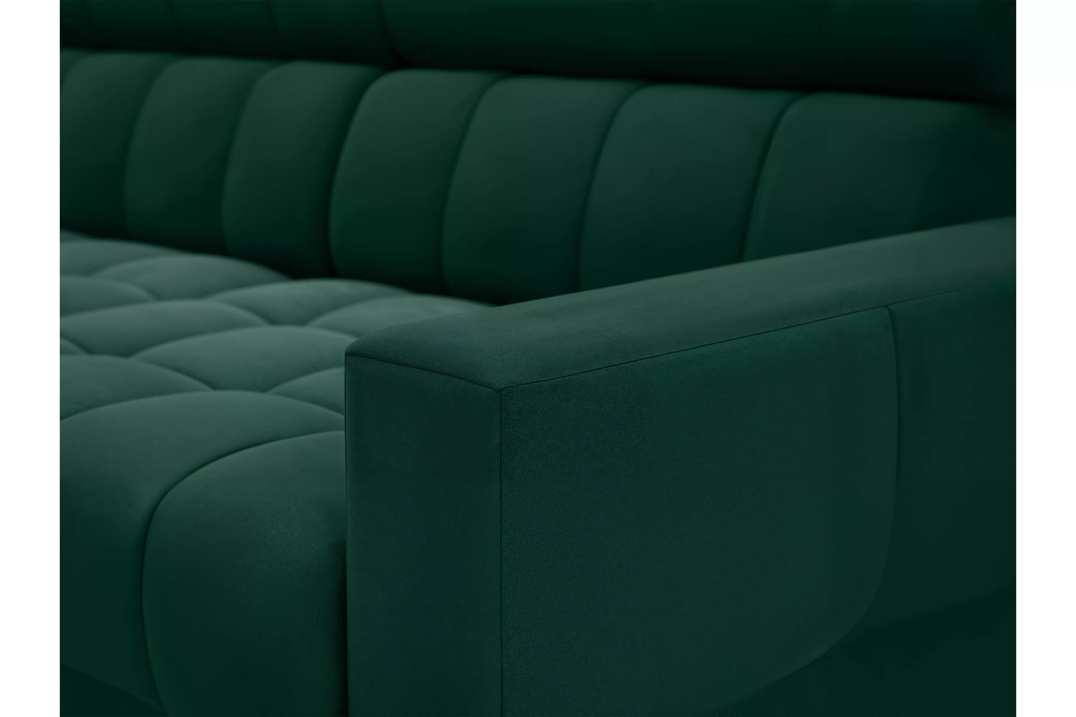 Rohová sedačka Nardo Maxi s rozkladom ľavostranná - zelený zamat Bluvel 78 Rohová sedacia súprava Nardo Maxi s funkciou spánku Ľavá strana - Zelený velúr Bluvel 78