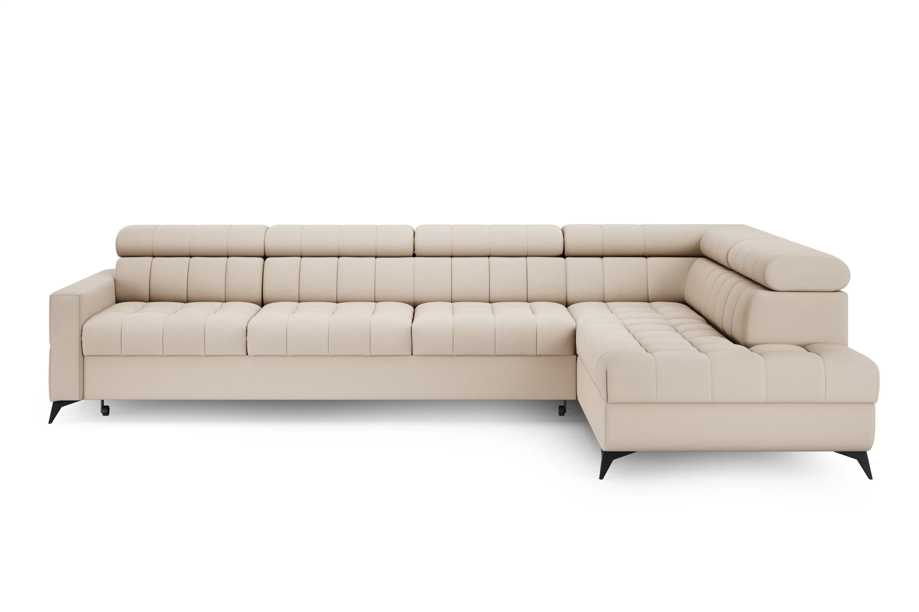 Rozkladacia rohová sedacia súprava Nardo Maxi pravá - béžový plyš Pretty 03 Rohová sedacia súprava Nardo Maxi s funkciou spánku pravá strana - béžový plusz Pretty 03 