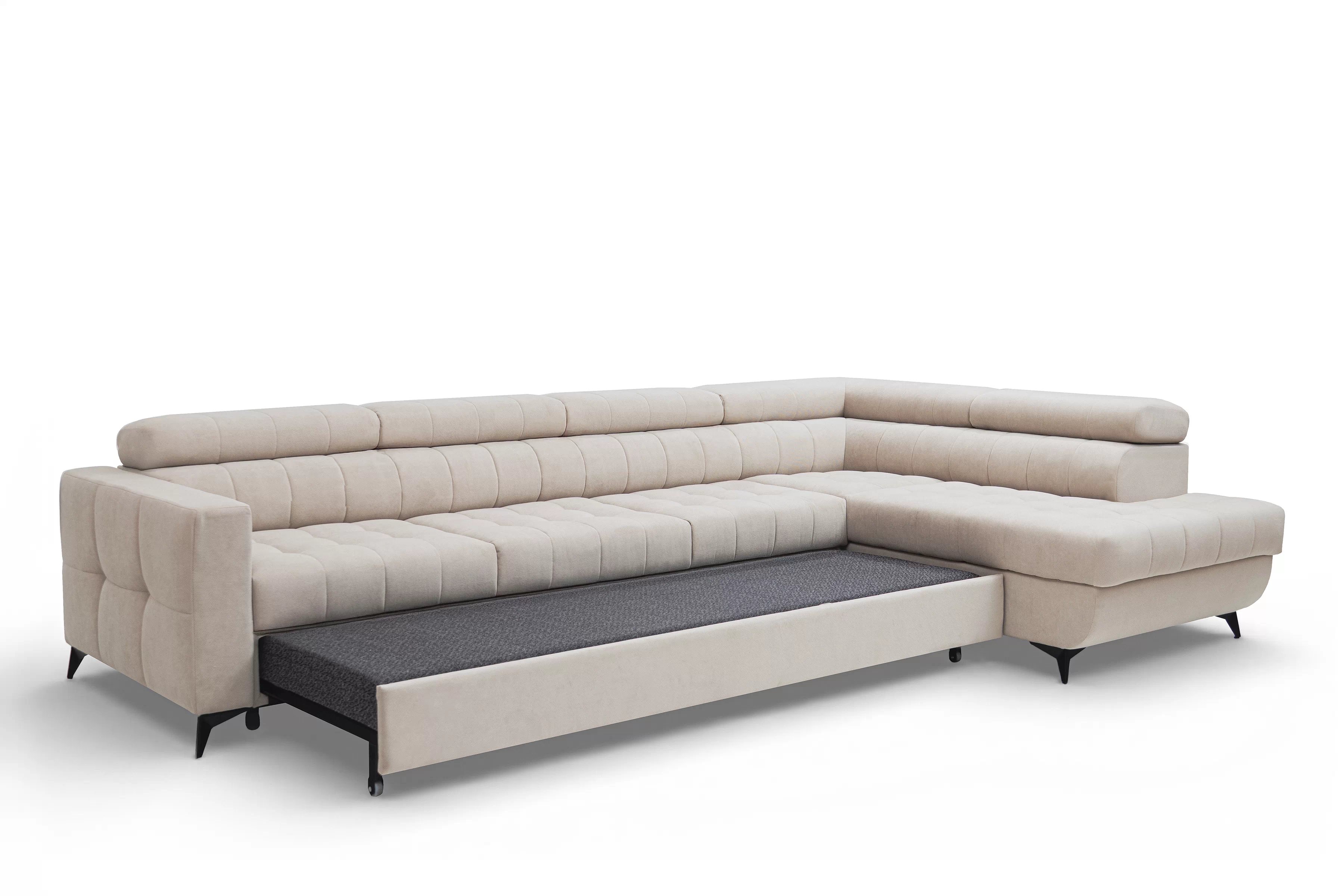 Rohová sedačka Nardo Maxi s funkciou spania pravá - béžový plyš Pretty 03 Rohová sedacia súprava Nardo Maxi s funkciou spánku pravá strana - béžový plusz Pretty 03 