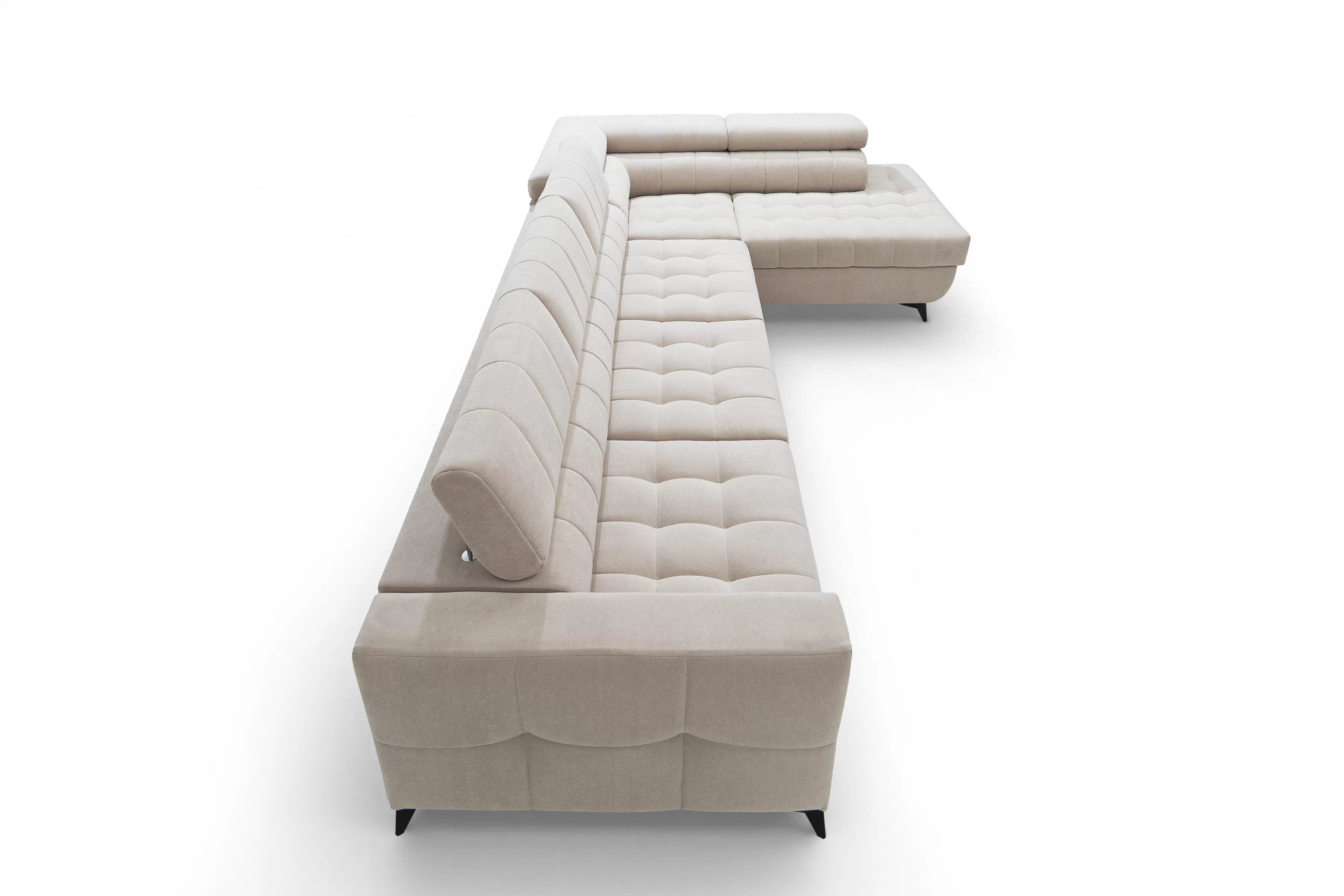 Rohová sedačka Nardo Maxi s funkciou spania pravá - béžový plyš Pretty 03 Rohová sedacia súprava Nardo Maxi s funkciou spánku pravá strana - béžový plusz Pretty 03 