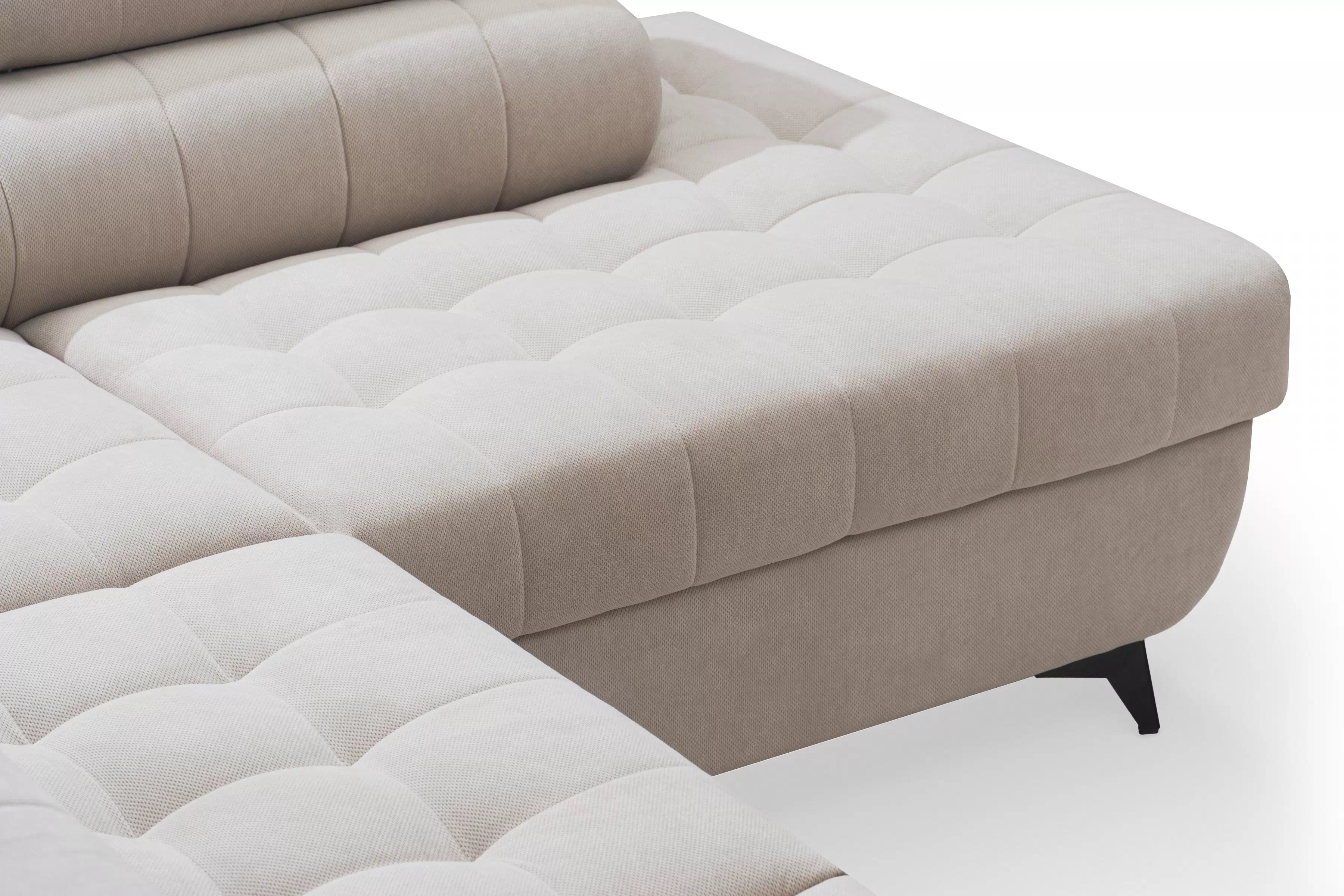 Rohová sedačka Nardo Maxi s funkciou spania pravá - béžový plyš Pretty 03 Rohová sedacia súprava Nardo Maxi s funkciou spánku pravá strana - béžový plusz Pretty 03 