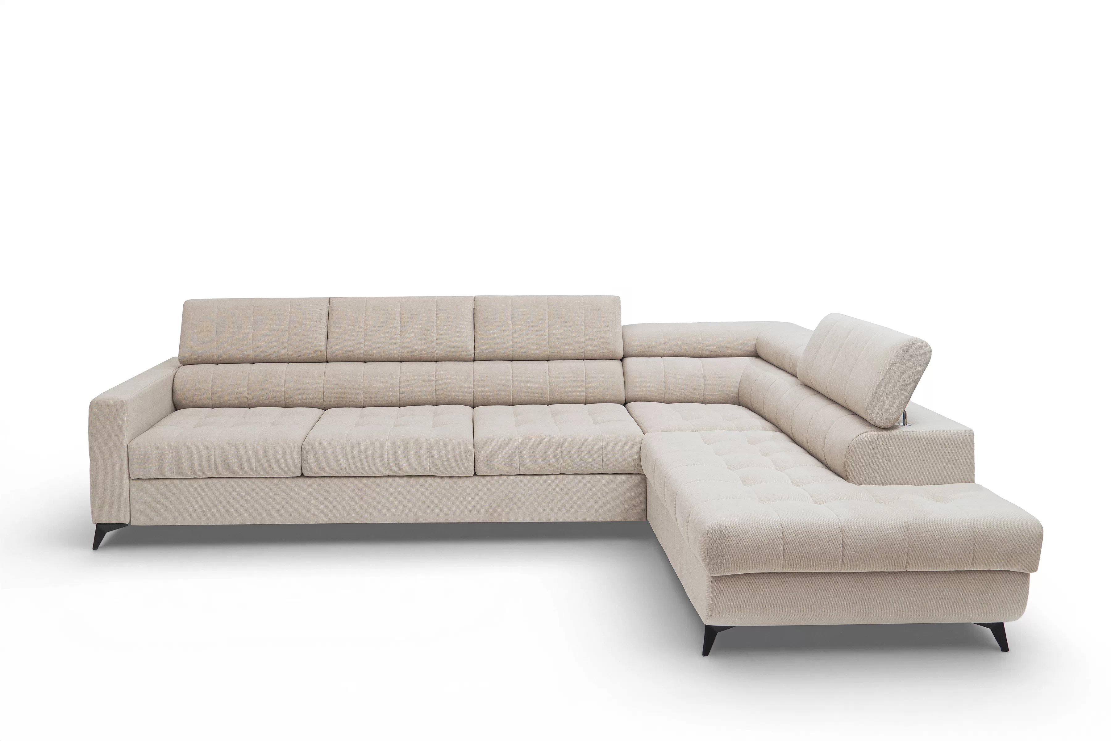 Rohová sedačka Nardo Maxi s funkciou spania pravá - béžový plyš Pretty 03 Rohová sedacia súprava Nardo Maxi s funkciou spánku pravá strana - béžový plusz Pretty 03 