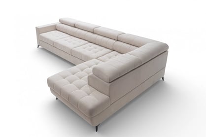 Rohová sedačka Nardo Maxi s funkciou spania pravá - béžový plyš Pretty 03 Rohová sedacia súprava Nardo Maxi s funkciou spánku pravá strana - béžový plusz Pretty 03 