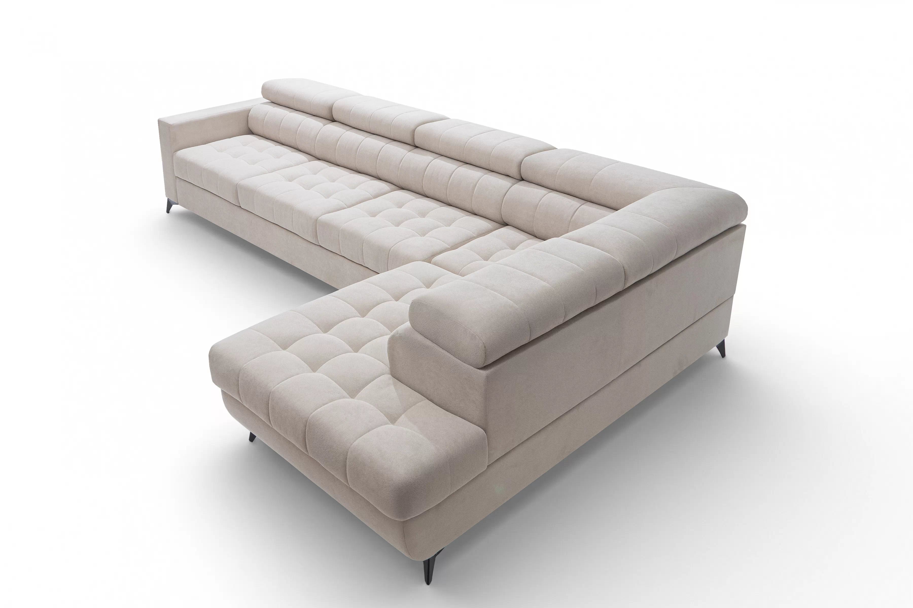 Rohová sedačka Nardo Maxi s funkciou spania pravá - béžový plyš Pretty 03 Rohová sedacia súprava Nardo Maxi s funkciou spánku pravá strana - béžový plusz Pretty 03 