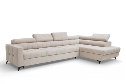 Rozkladacia rohová sedacia súprava Nardo Maxi pravá - béžový plyš Pretty 03