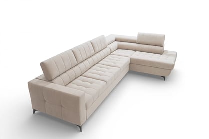 Rohová sedačka Nardo Maxi s funkciou spania pravá - béžový plyš Pretty 03 Rohová sedacia súprava Nardo Maxi s funkciou spánku pravá strana - béžový plusz Pretty 03 