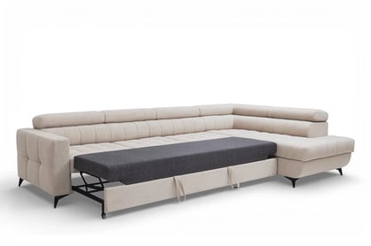 Rohová sedačka Nardo Maxi s funkciou spania pravá - béžový plyš Pretty 03 Rohová sedacia súprava Nardo Maxi s funkciou spánku pravá strana - béžový plusz Pretty 03 