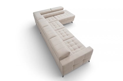 Rohová sedačka Nardo Maxi s funkciou spania pravá - béžový plyš Pretty 03 Rohová sedacia súprava Nardo Maxi s funkciou spánku pravá strana - béžový plusz Pretty 03 