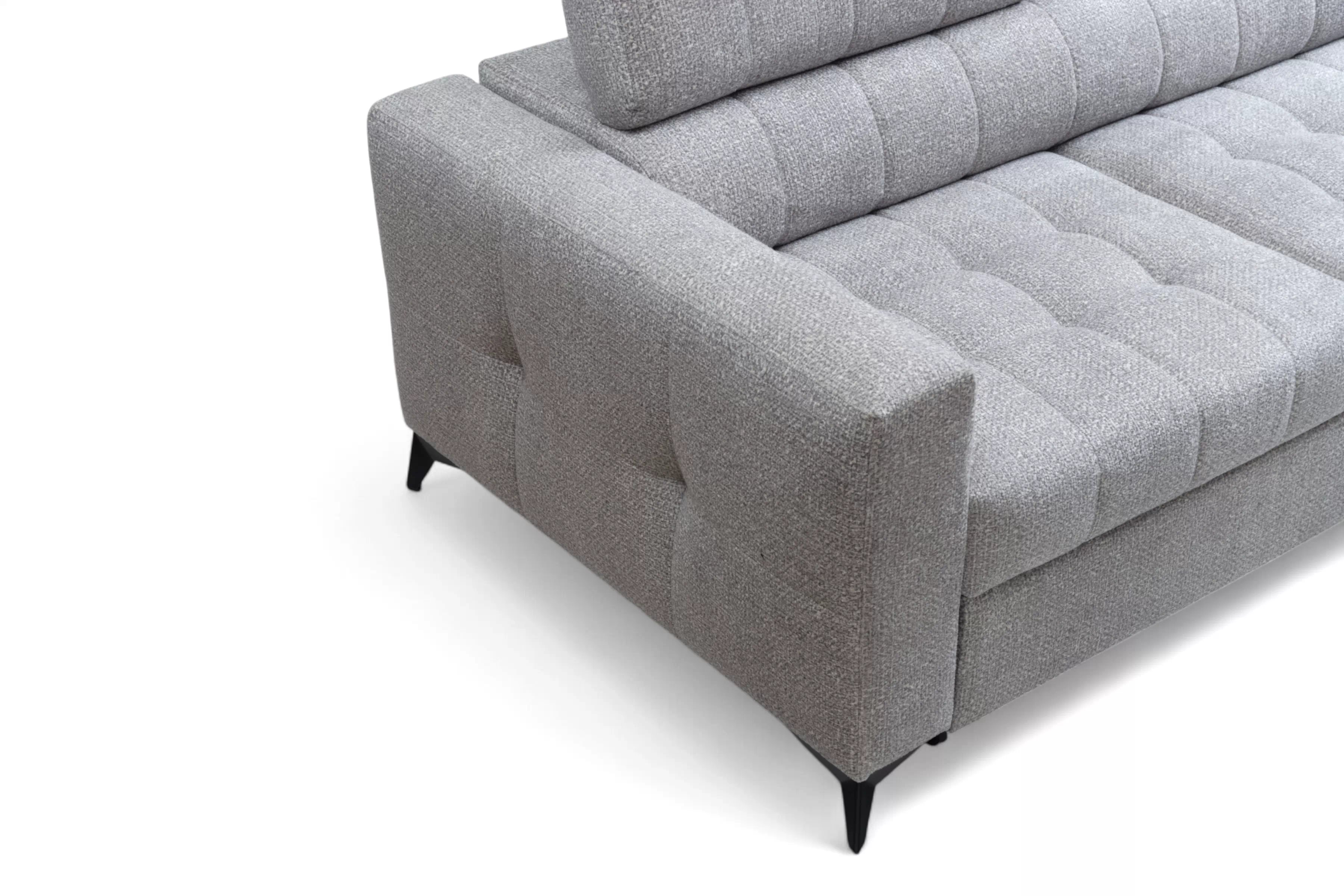 Rozkládací rohová sedací souprava Nardo Maxi pravá - šedá Taro 11 Rohová sedací souprava Nardo Maxi rozkládací pravá - šedá šenil latwoczyszczacy Taro 11 