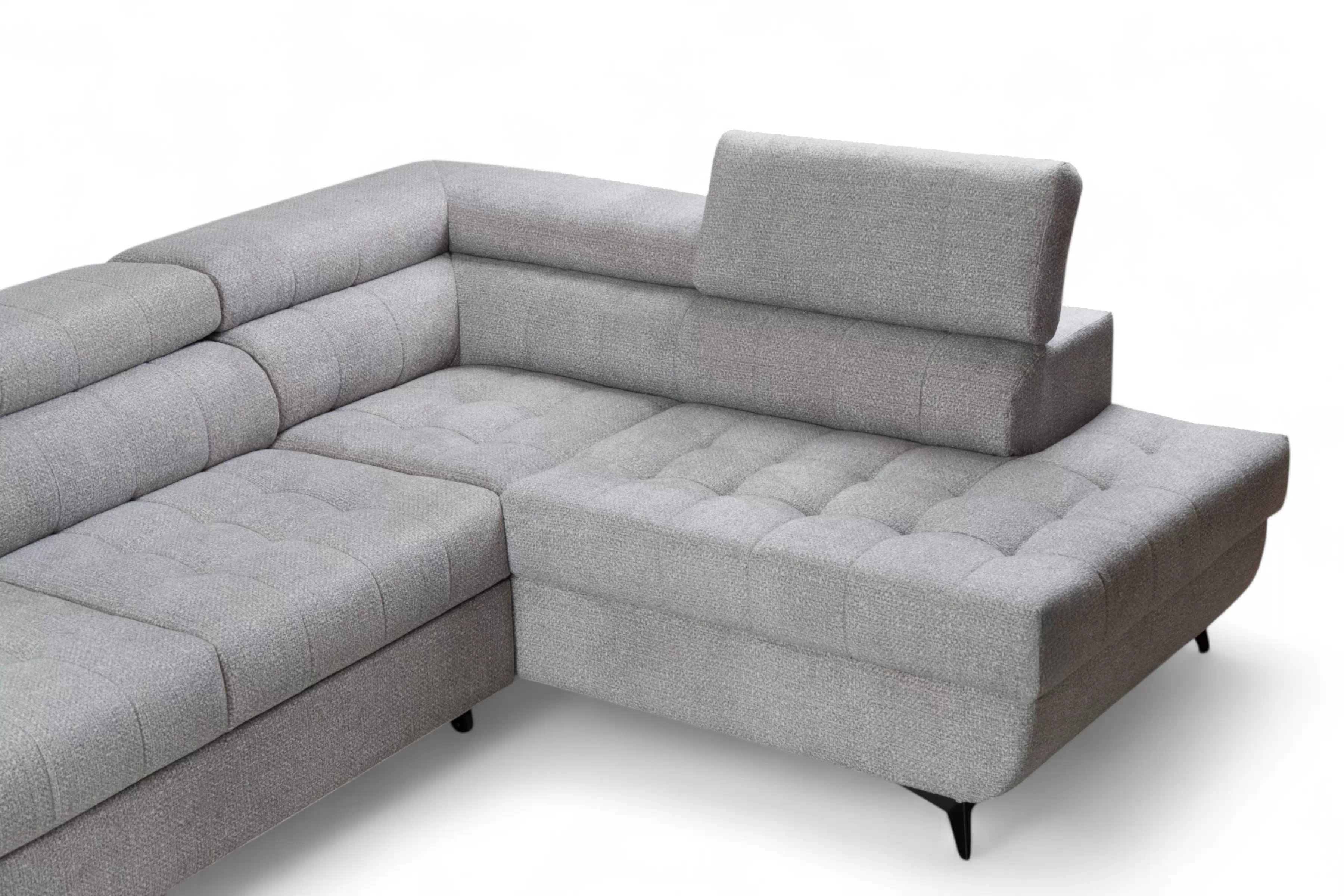 Rozkládací rohová sedací souprava Nardo Maxi pravá - šedá Taro 11 Rohová sedací souprava Nardo Maxi rozkládací pravá - šedá šenil latwoczyszczacy Taro 11 