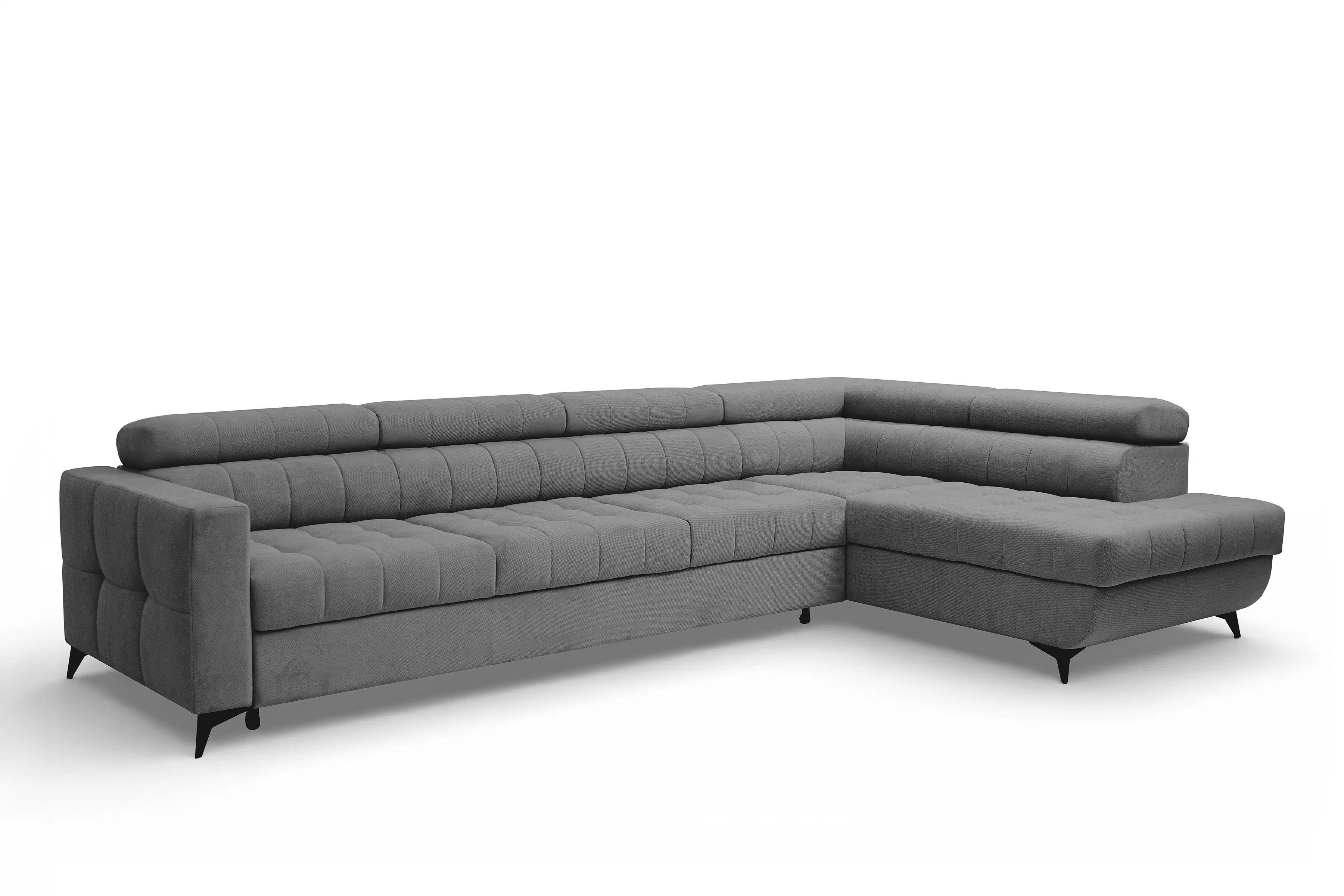 Rohová sedačka Nardo Maxi s funkciou spania pravá - sivý plyš Pretty 17 Rohová sedacia súprava Nardo Maxi s funkciou spánku pravá strana - šedý plusz Pretty 17