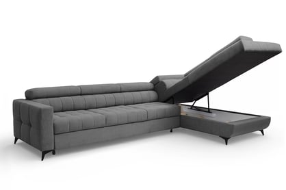 Rohová sedačka Nardo Maxi s funkciou spania pravá - sivý plyš Pretty 17 Rohová sedacia súprava Nardo Maxi s funkciou spánku pravá strana - šedý plusz Pretty 17