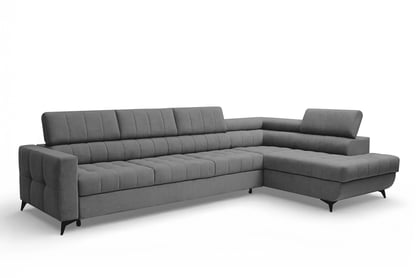 Rohová sedačka Nardo Maxi s funkciou spania pravá - sivý plyš Pretty 17 Rohová sedacia súprava Nardo Maxi s funkciou spánku pravá strana - šedý plusz Pretty 17