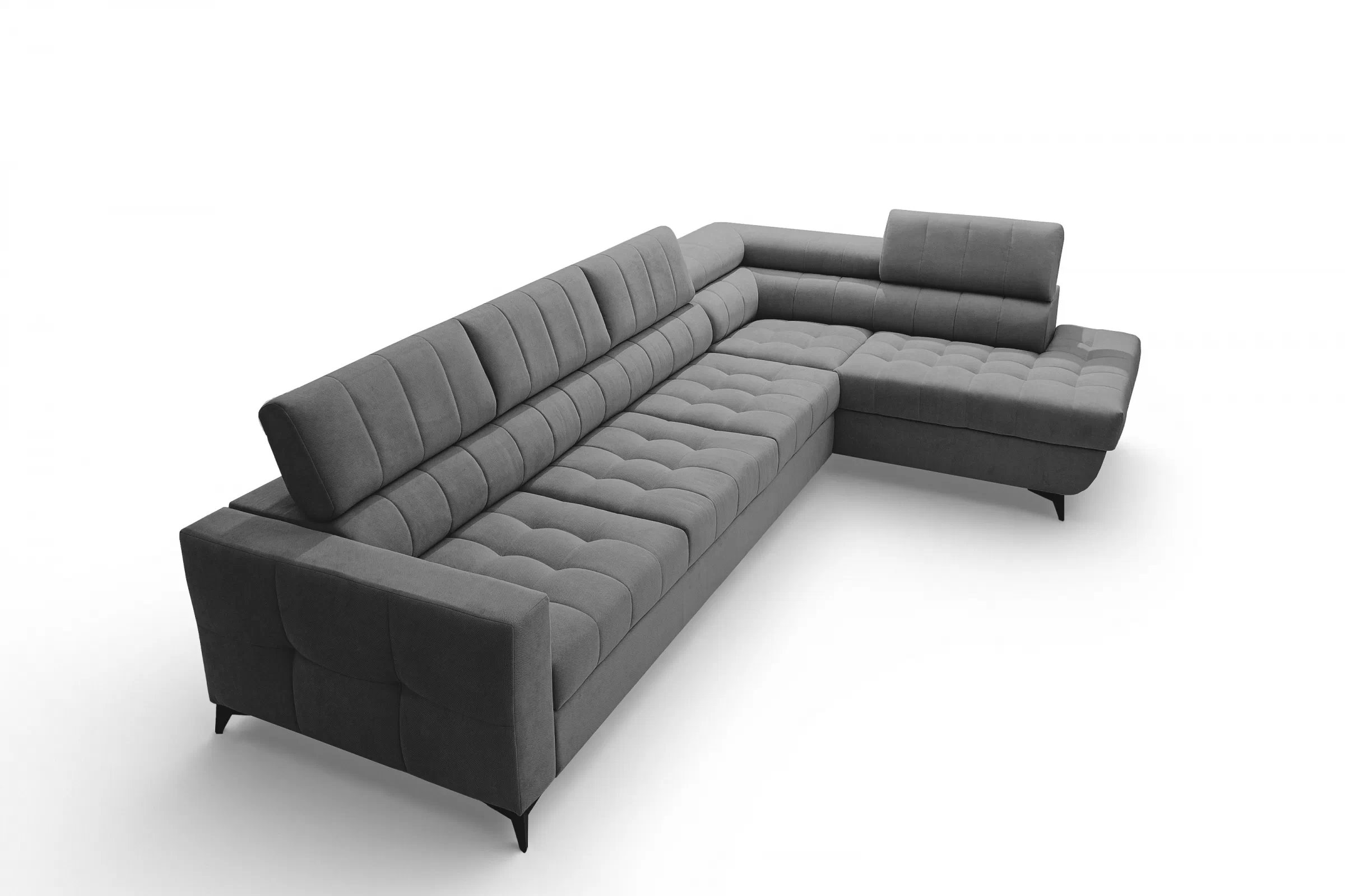 Rohová sedačka Nardo Maxi s funkciou spania pravá - sivý plyš Pretty 17 Rohová sedacia súprava Nardo Maxi s funkciou spánku pravá strana - šedý plusz Pretty 17