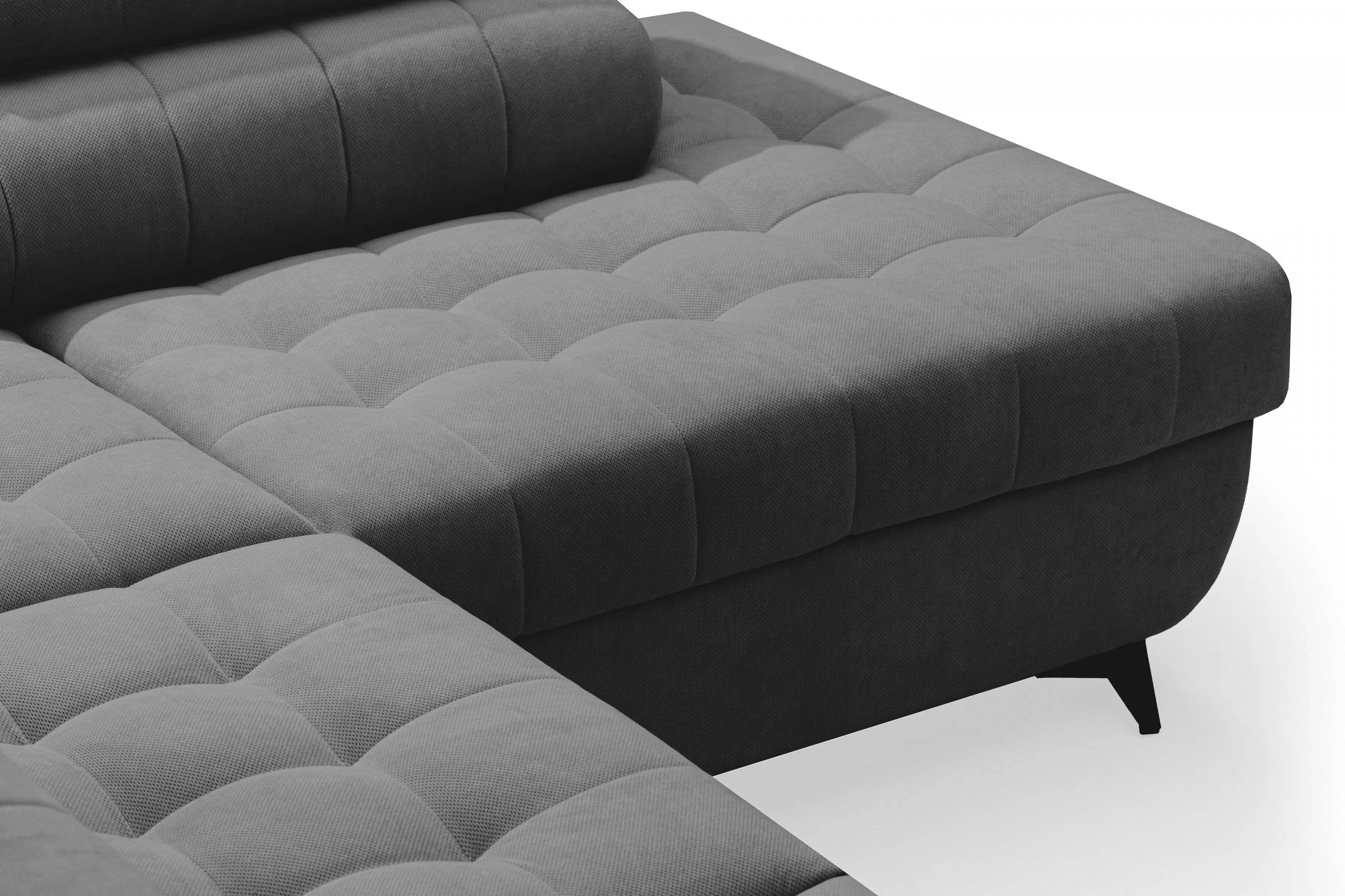 Rohová sedačka Nardo Maxi s funkciou spania pravá - sivý plyš Pretty 17 Rohová sedacia súprava Nardo Maxi s funkciou spánku pravá strana - šedý plusz Pretty 17