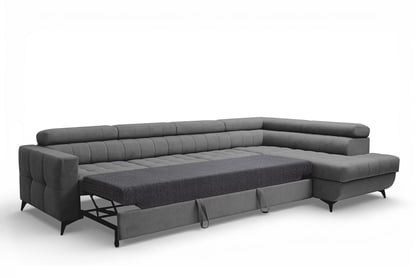 Rohová sedačka Nardo Maxi s funkciou spania pravá - sivý plyš Pretty 17 Rohová sedacia súprava Nardo Maxi s funkciou spánku pravá strana - šedý plusz Pretty 17