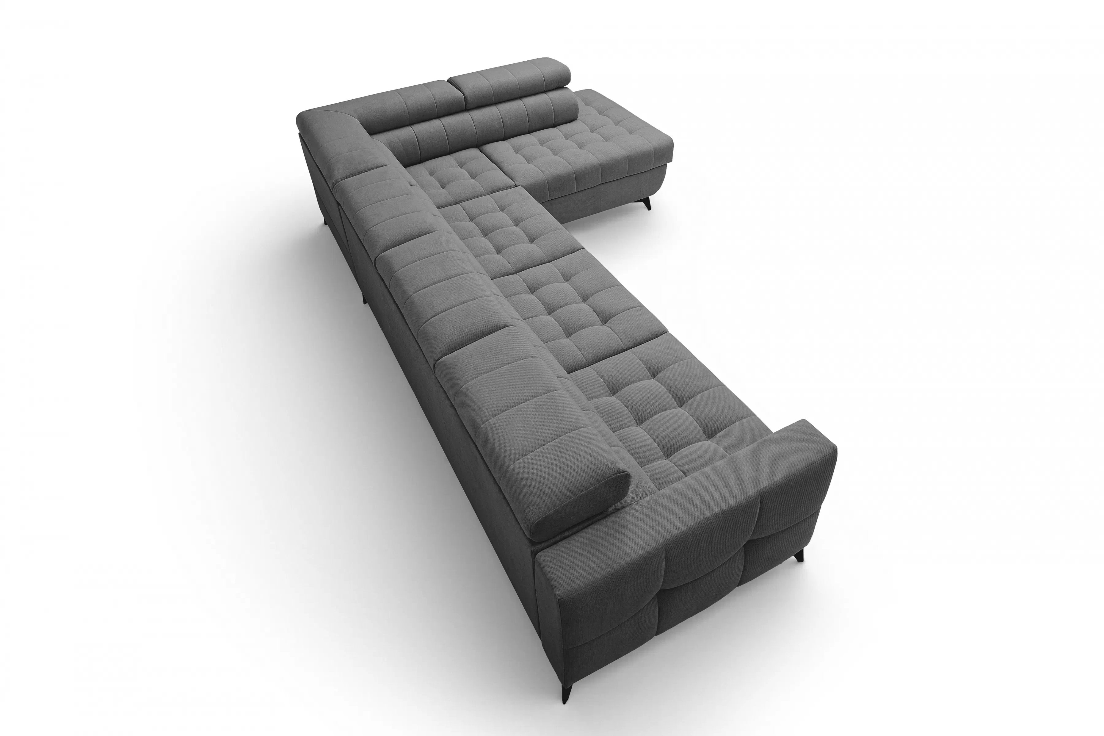 Rohová sedačka Nardo Maxi s funkciou spania pravá - sivý plyš Pretty 17 Rohová sedacia súprava Nardo Maxi s funkciou spánku pravá strana - šedý plusz Pretty 17