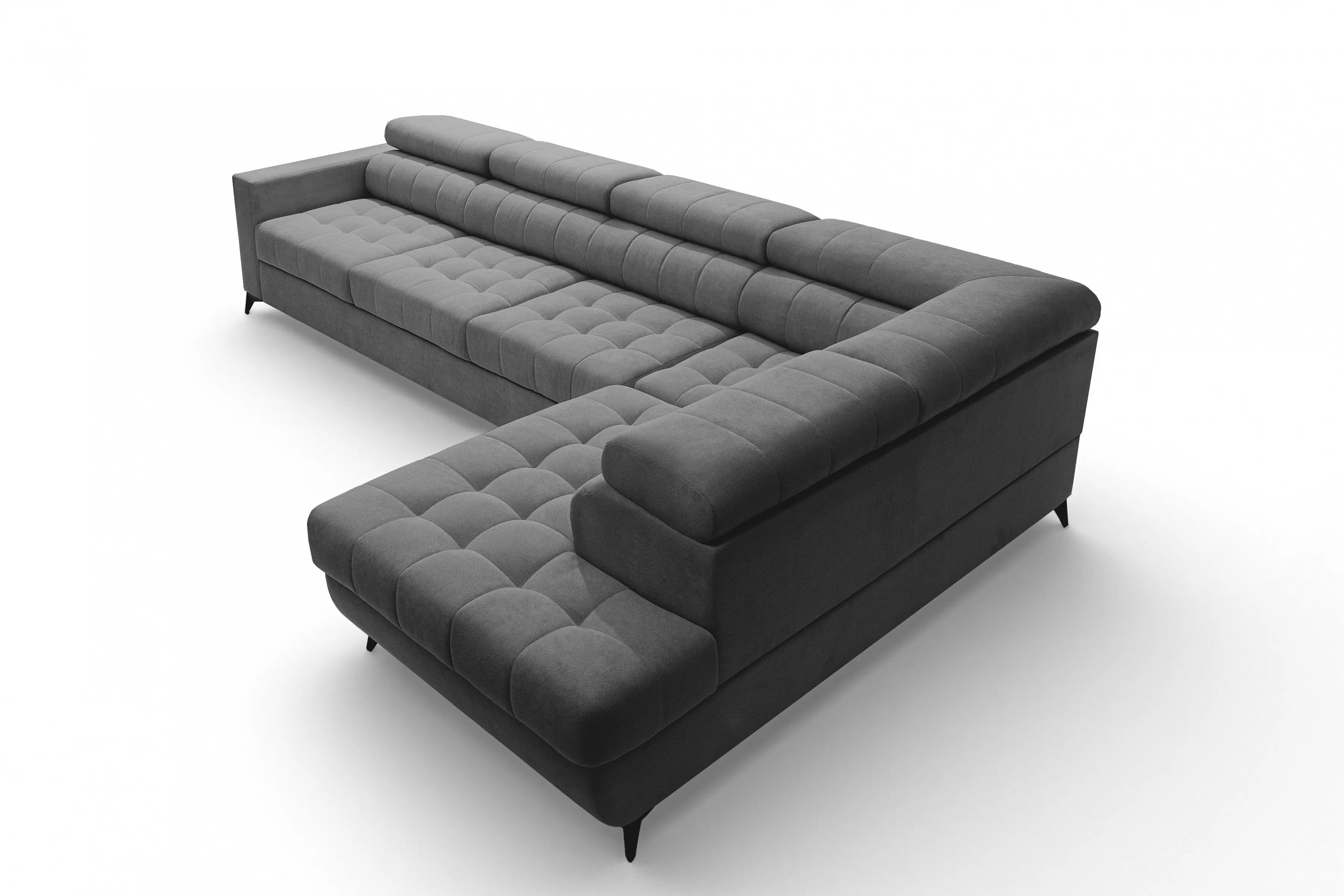 Rohová sedačka Nardo Maxi s funkciou spania pravá - sivý plyš Pretty 17 Rohová sedacia súprava Nardo Maxi s funkciou spánku pravá strana - šedý plusz Pretty 17