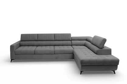 Rohová sedačka Nardo Maxi s funkciou spania pravá - sivý plyš Pretty 17 Rohová sedacia súprava Nardo Maxi s funkciou spánku pravá strana - šedý plusz Pretty 17