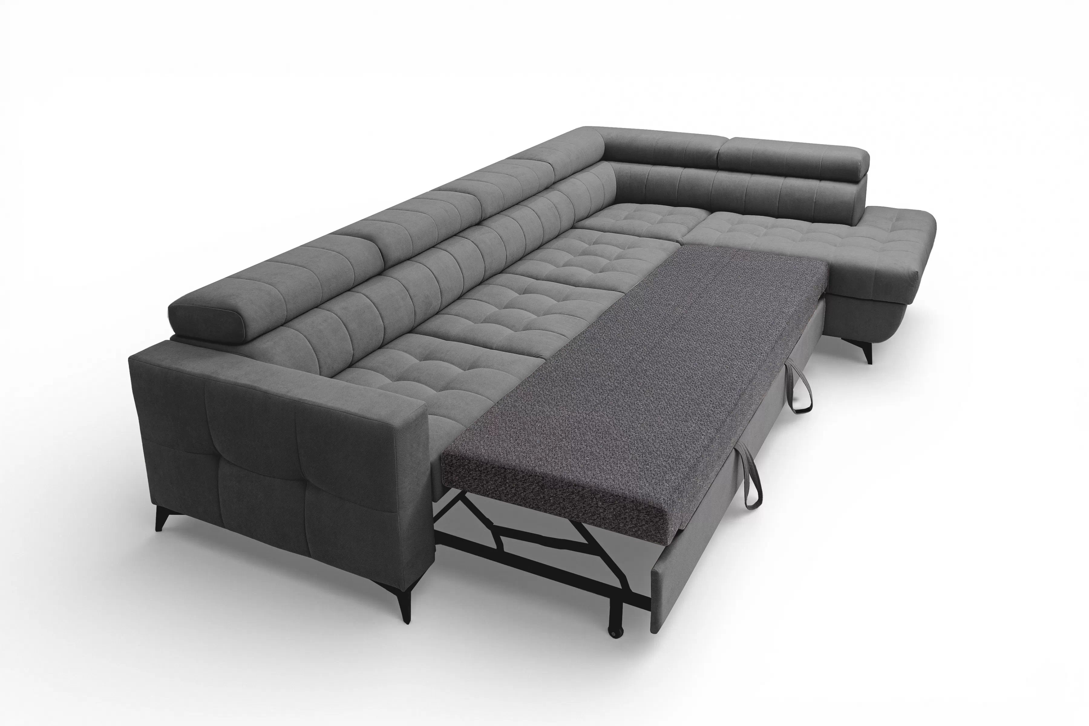 Rohová sedačka Nardo Maxi s funkciou spania pravá - sivý plyš Pretty 17 Rohová sedacia súprava Nardo Maxi s funkciou spánku pravá strana - šedý plusz Pretty 17