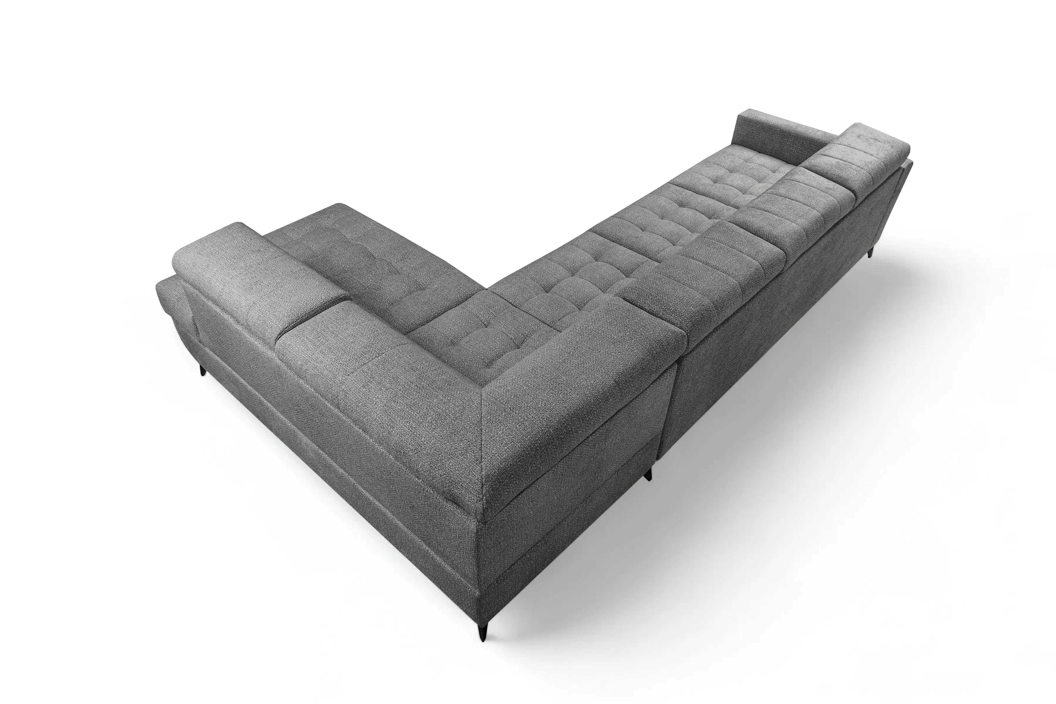 Rozkladacia rohová sedacia súprava Nardo Maxi pravá - šedá ľahkočistiaca žinylka Taro 97 Rohová sedacia súprava Nardo Maxi s funkciou spánku pravá strana - šedý šenil ľahkočistiaci Taro 97 