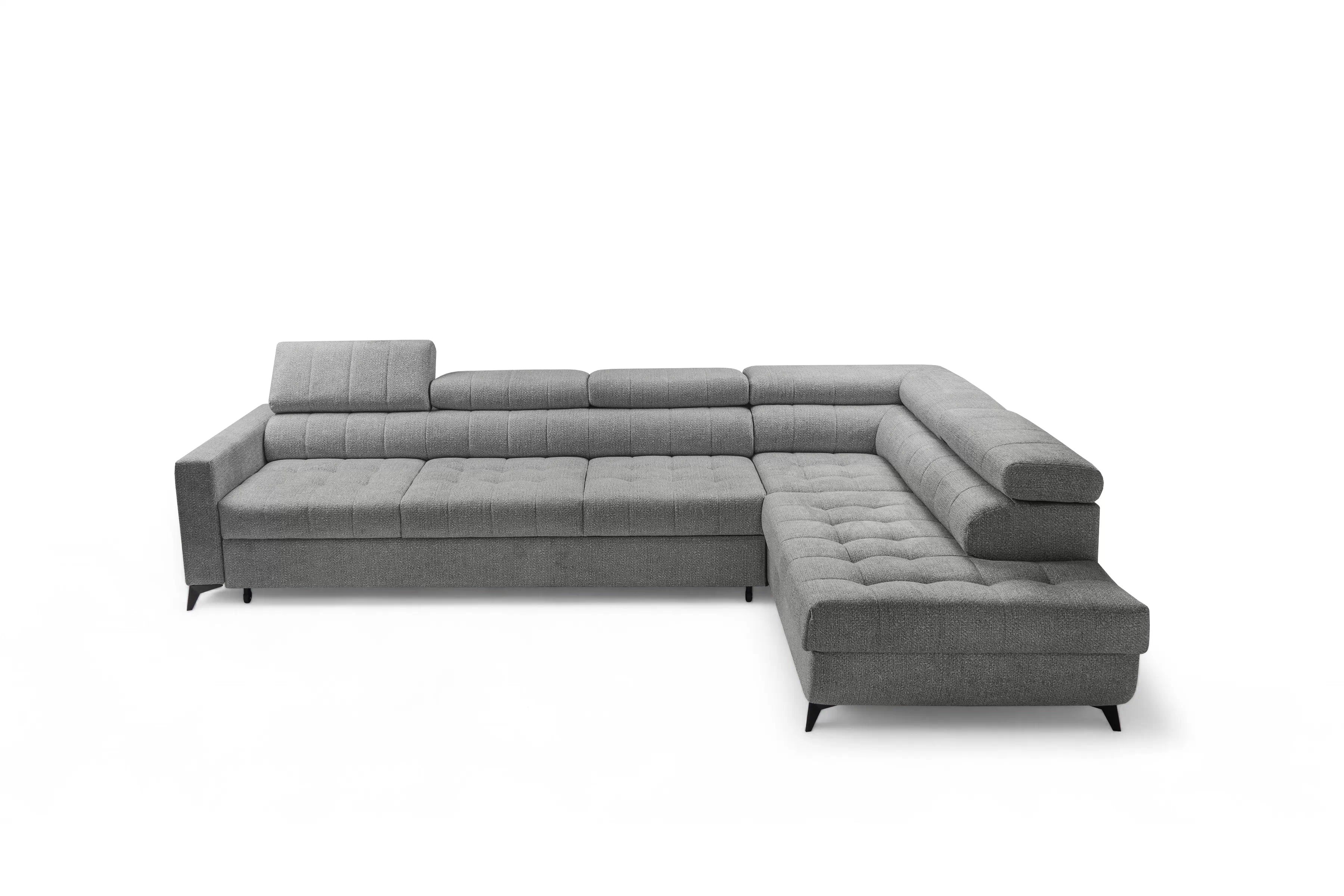 Rozkladacia rohová sedacia súprava Nardo Maxi pravá - šedá ľahkočistiaca žinylka Taro 97 Rohová sedacia súprava Nardo Maxi s funkciou spánku pravá strana - šedý šenil ľahkočistiaci Taro 97 