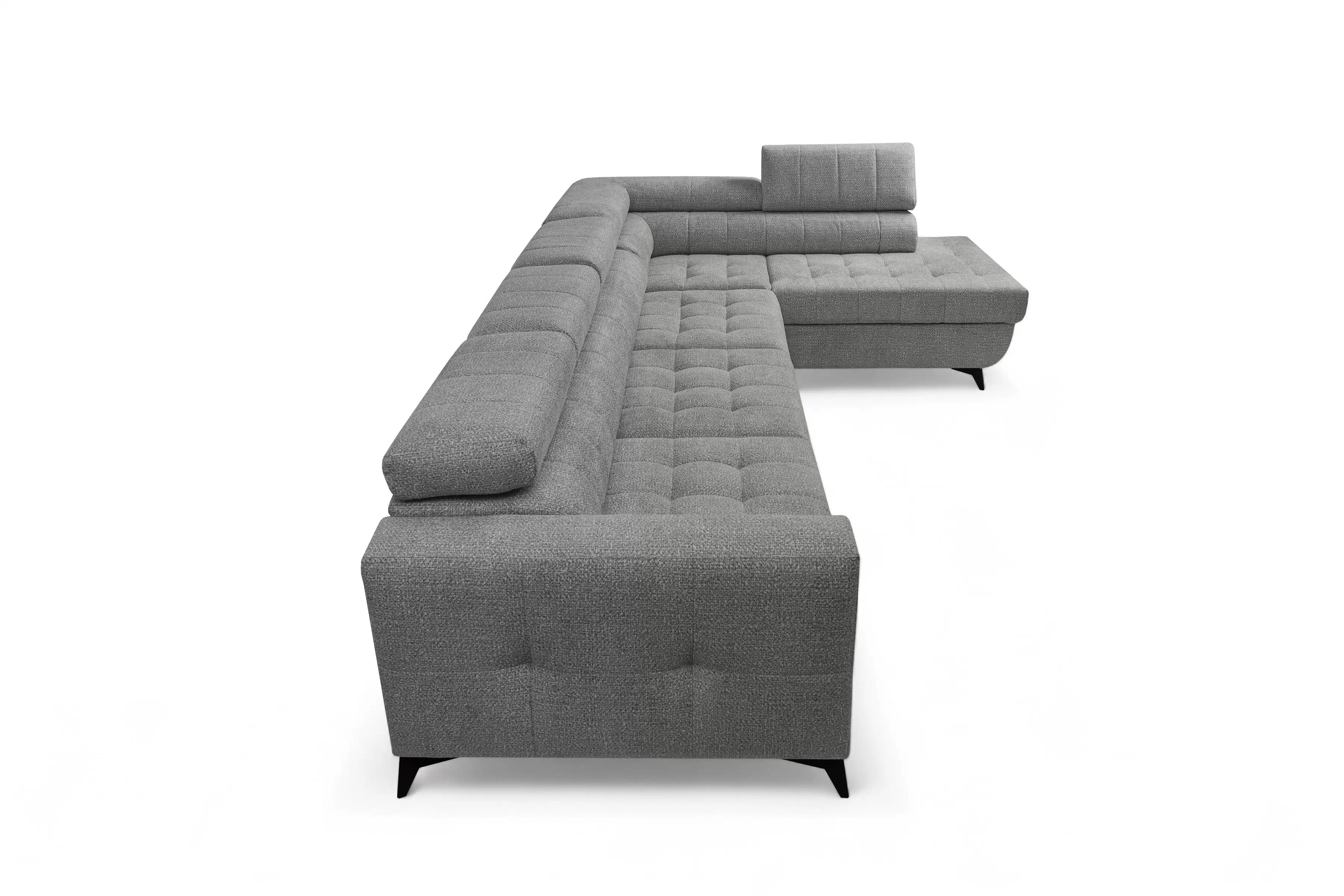 Rozkladacia rohová sedacia súprava Nardo Maxi pravá - šedá ľahkočistiaca žinylka Taro 97 Rohová sedacia súprava Nardo Maxi s funkciou spánku pravá strana - šedý šenil ľahkočistiaci Taro 97 