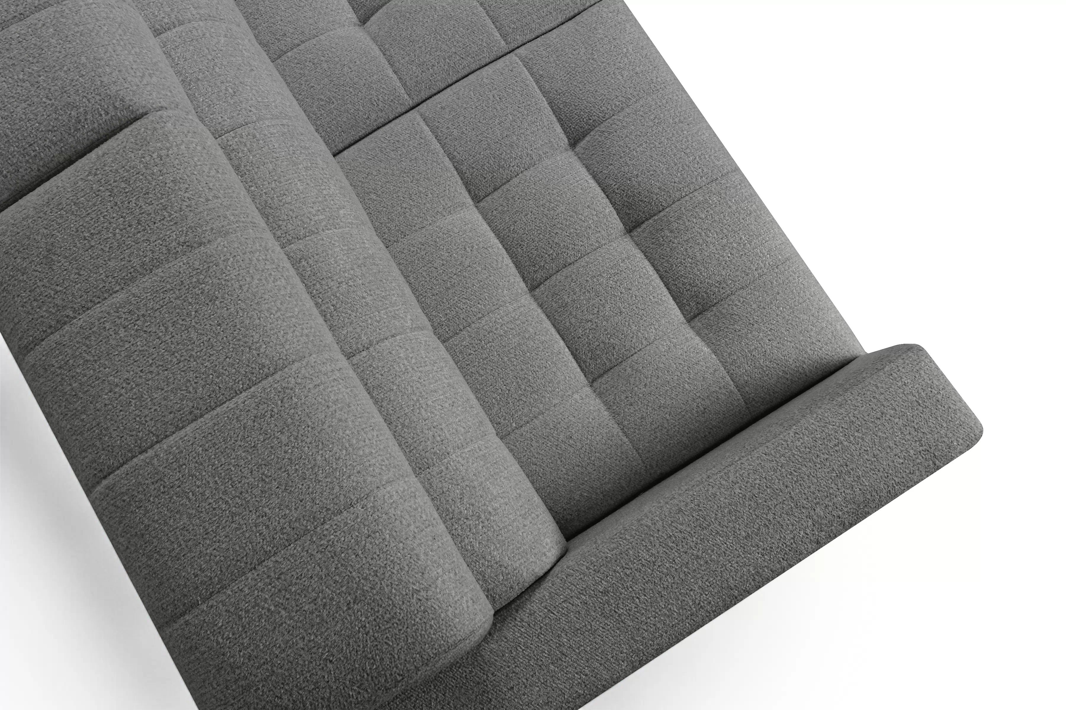 Rozkladacia rohová sedacia súprava Nardo Maxi pravá - šedá ľahkočistiaca žinylka Taro 97 Rohová sedacia súprava Nardo Maxi s funkciou spánku pravá strana - šedý šenil ľahkočistiaci Taro 97 