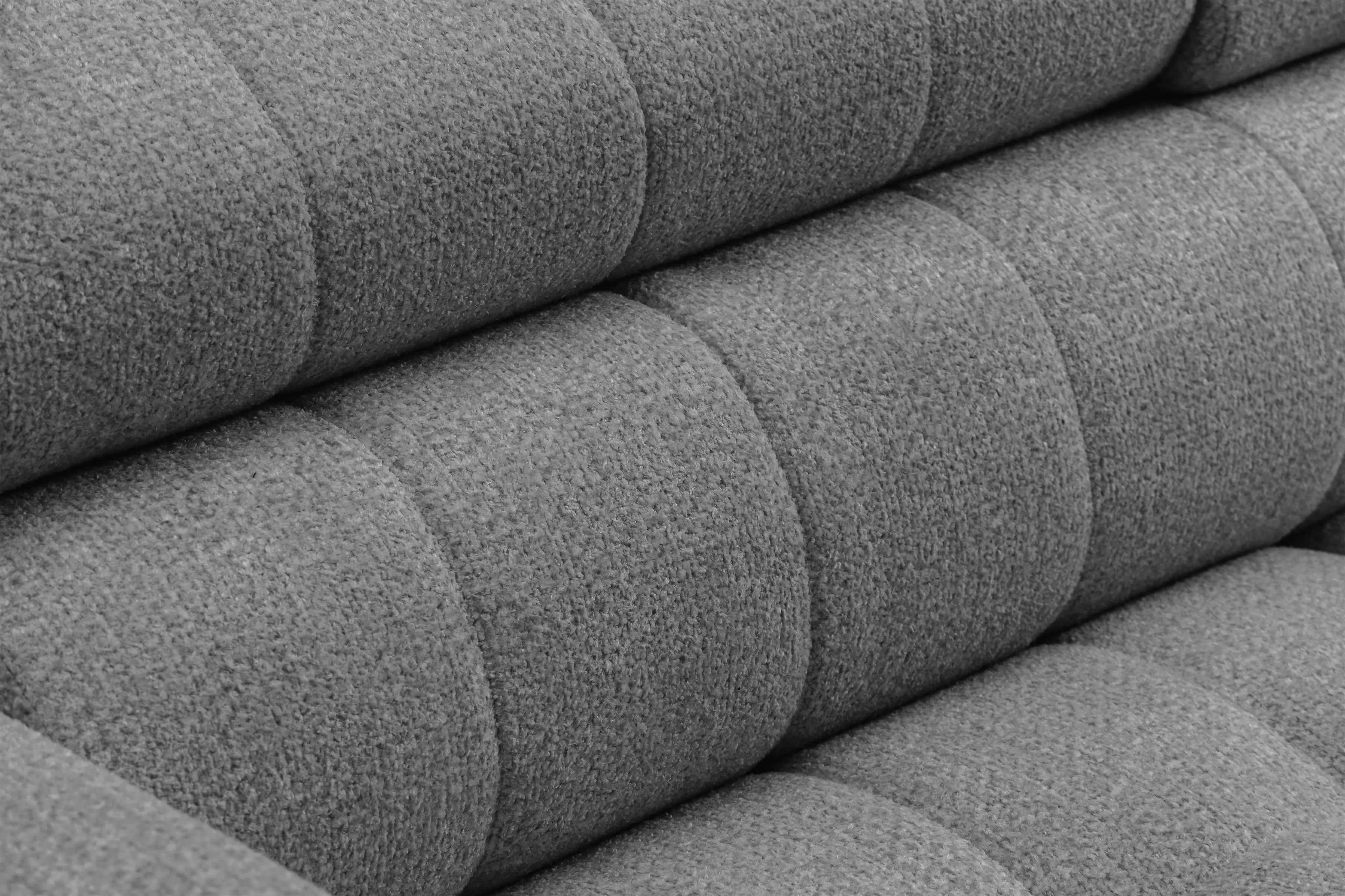 Rozkladacia rohová sedacia súprava Nardo Maxi pravá - šedá ľahkočistiaca žinylka Taro 97 Rohová sedacia súprava Nardo Maxi s funkciou spánku pravá strana - šedý šenil ľahkočistiaci Taro 97 