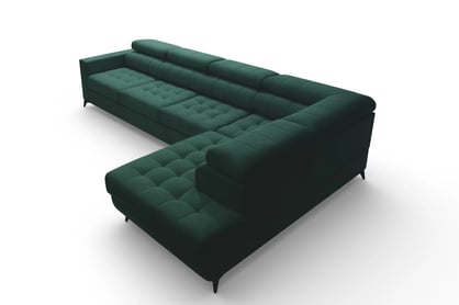 Rozkladacia rohová sedacia súprava Nardo Maxi pravá - zelený zamat Bluvel 78 Rohová sedacia súprava Nardo Maxi s funkciou spánku pravá strana - Zelený velúr Bluvel 78