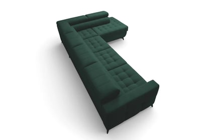 Rozkladacia rohová sedacia súprava Nardo Maxi pravá - zelený zamat Bluvel 78 Rohová sedacia súprava Nardo Maxi s funkciou spánku pravá strana - Zelený velúr Bluvel 78