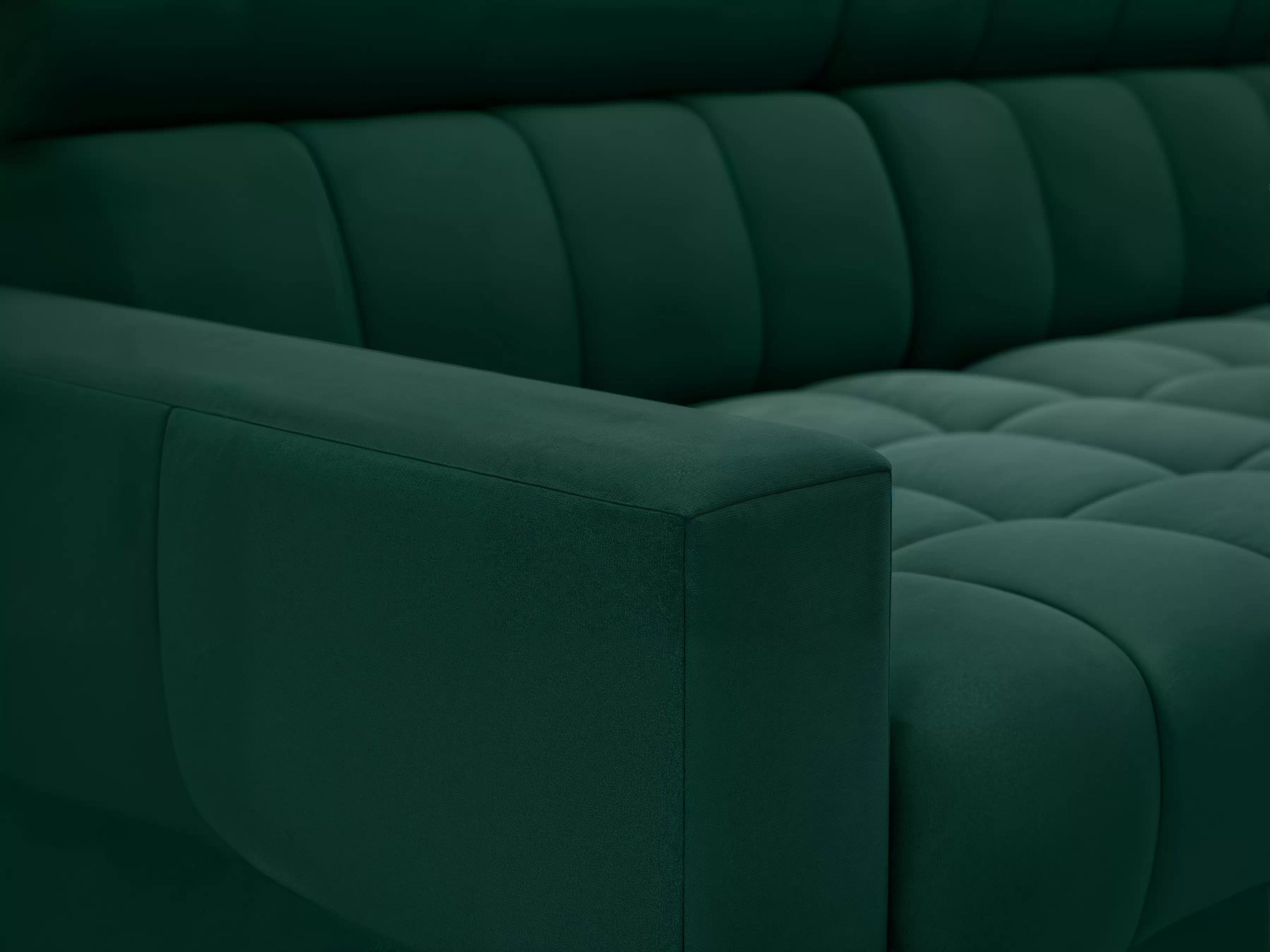 Rozkladacia rohová sedacia súprava Nardo Maxi pravá - zelený zamat Bluvel 78 Rohová sedacia súprava Nardo Maxi s funkciou spánku pravá strana - Zelený velúr Bluvel 78