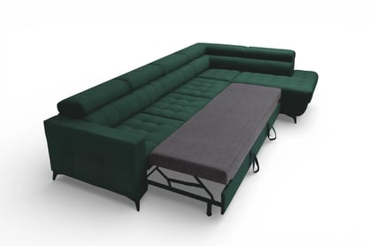 Rozkladacia rohová sedacia súprava Nardo Maxi pravá - zelený zamat Bluvel 78 Rohová sedacia súprava Nardo Maxi s funkciou spánku pravá strana - Zelený velúr Bluvel 78