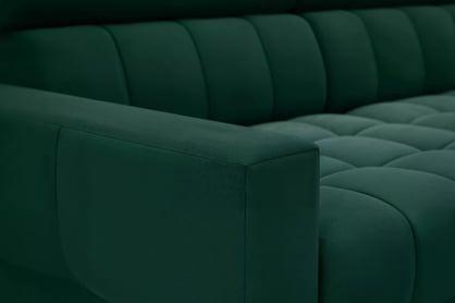 Rozkládací rohová sedací souprava Nardo Maxi pravá - zelený samet Bluvel 78 Rohová sedací souprava Nardo Maxi rozkládací pravá - zelená samet Bluvel 78