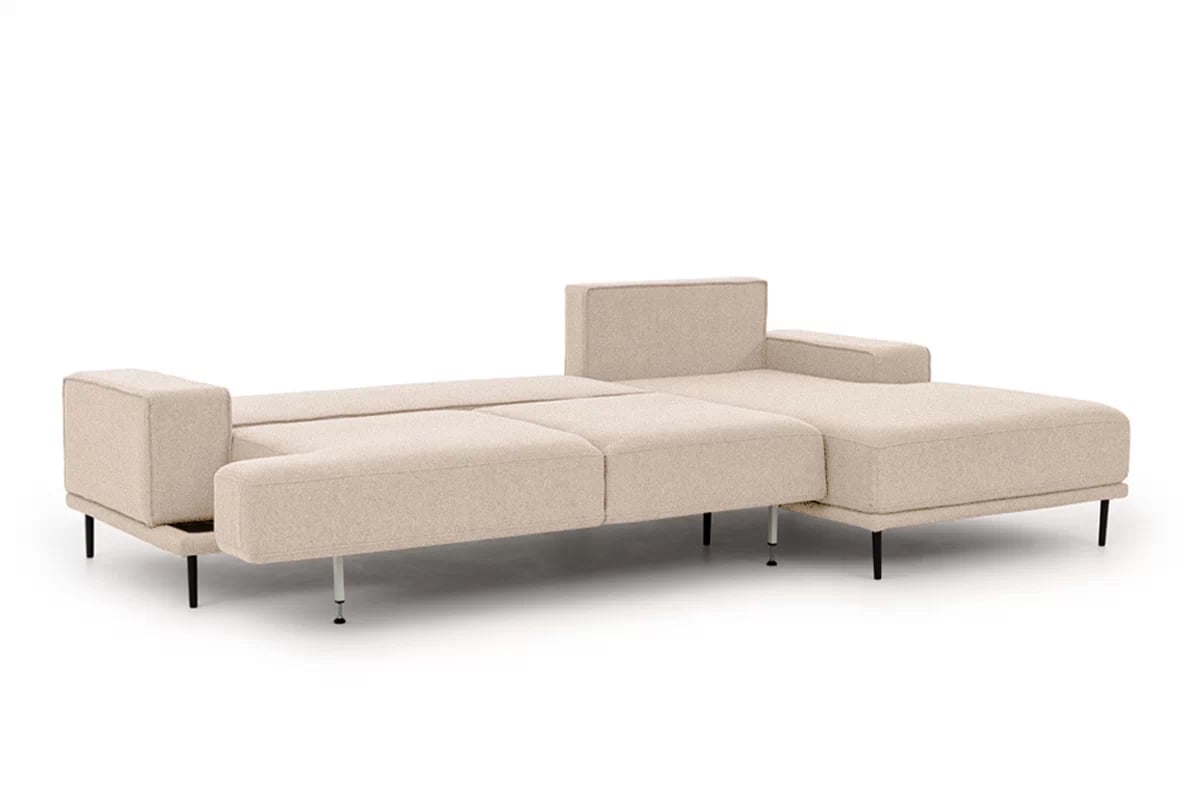 Rohová sedacia súprava Nicole Mini rozkladacia pravá - béžová tkanina Magni 206-03 / čierne nožičky Rohová sedacia súprava Nicole Mini rozkladany pravá strana - Béžová plecionka Magni 206-03 / nožičky čierny 