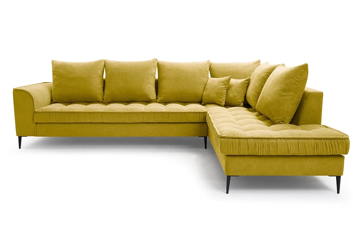 Rohová sedací souprava Lena - prošívaná žlutý Rohová sedací souprava 