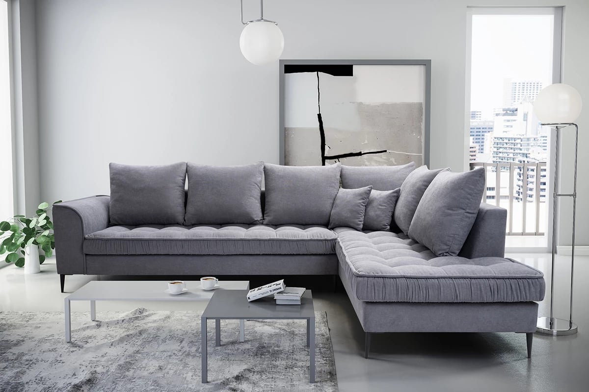 Rohová sedací souprava Lena - prošívaná Rohová sedací souprava w materiále 
