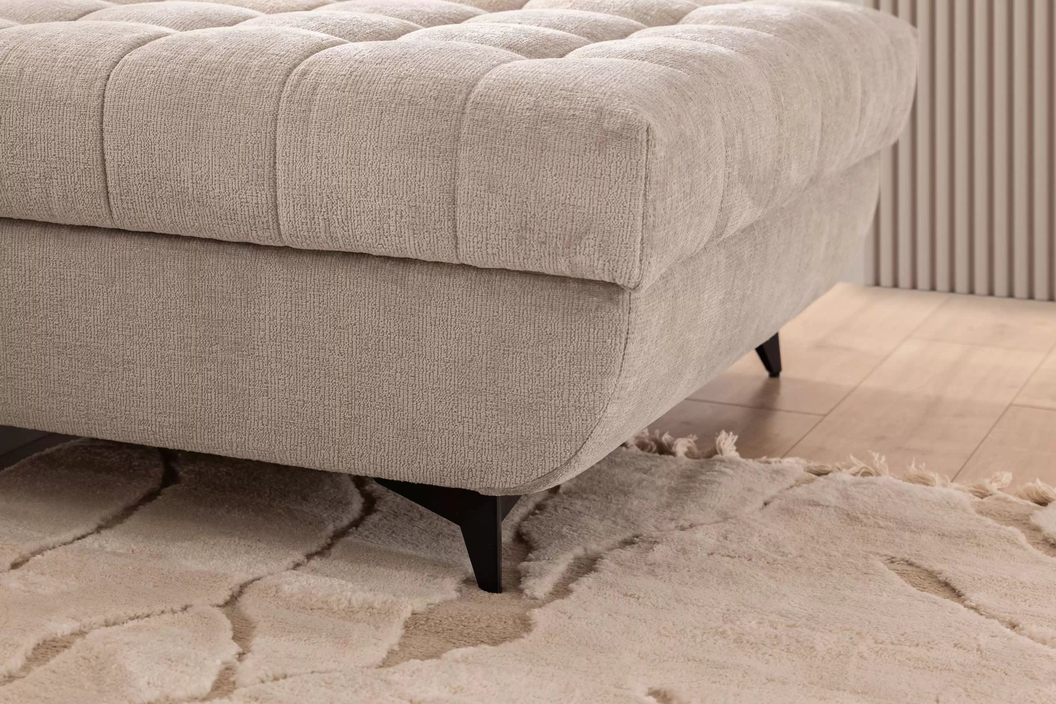 Rohová pohovka Valoris Mini pravá s funkcí spánku - béžový szenil Perfect Harmony 07 Rohová sedací souprava pravá rozkládací Valoris Mini - béžová šenil Perfect harmony 07