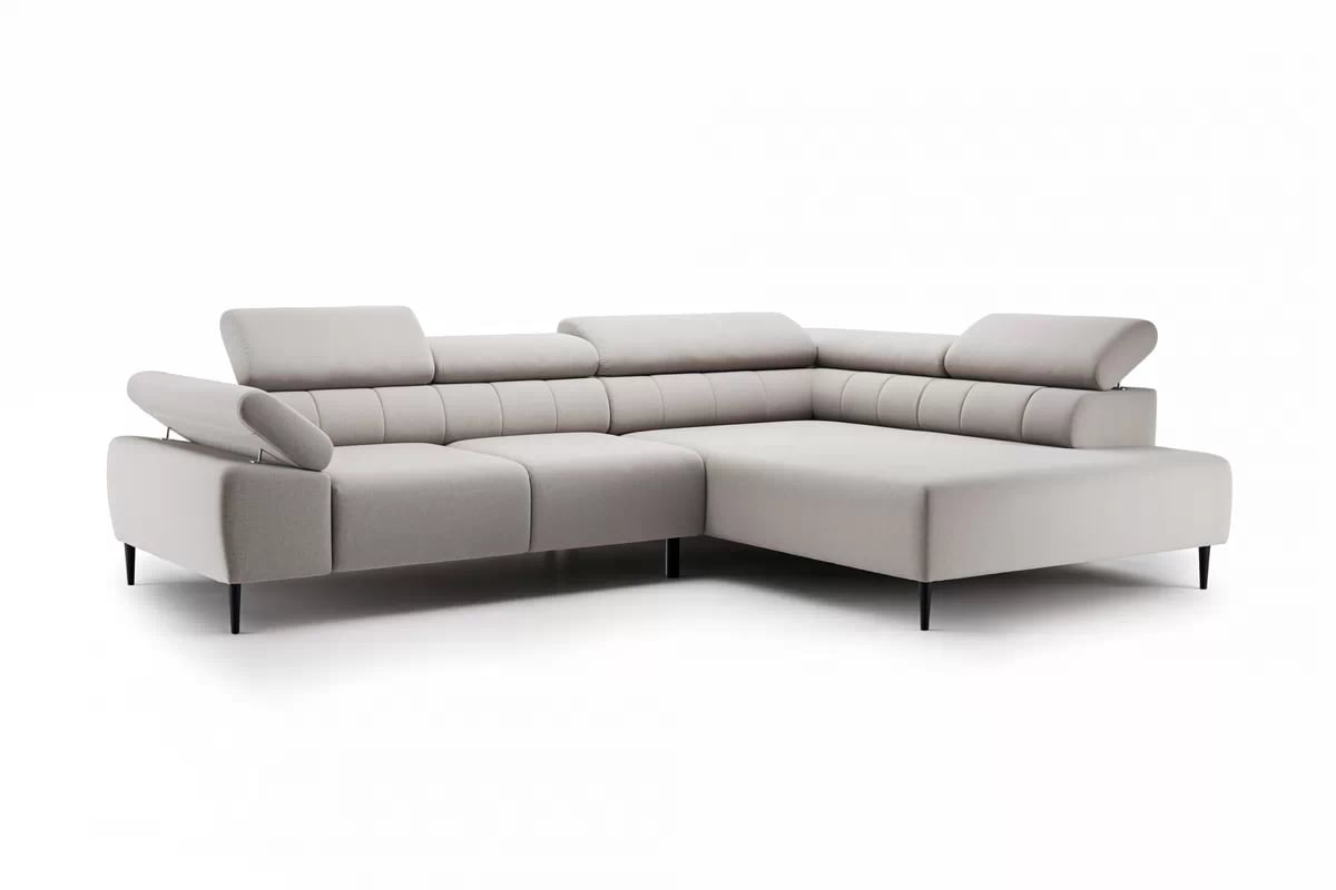 Rohová sedačka Taloria L s el. výsuvným sedadlom pravá - béžová ľahkočistiaca látka Maya 01 / čierne nožičky Rohová sedacia súprava pravá strana Taloria L - Maya 01, nožičky čierny