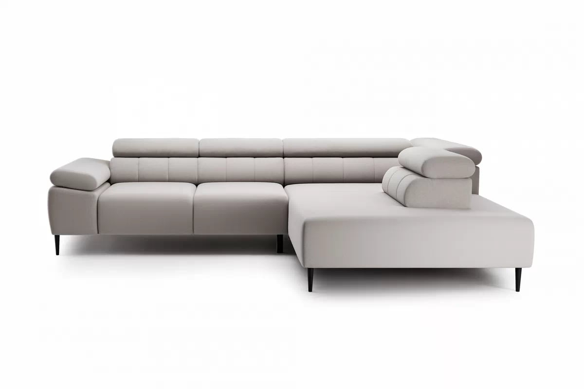 Rohová sedačka Taloria L s el. výsuvným sedadlom pravá - béžová ľahkočistiaca látka Maya 01 / čierne nožičky Rohová sedacia súprava pravá strana Taloria L - Maya 01, nožičky čierny