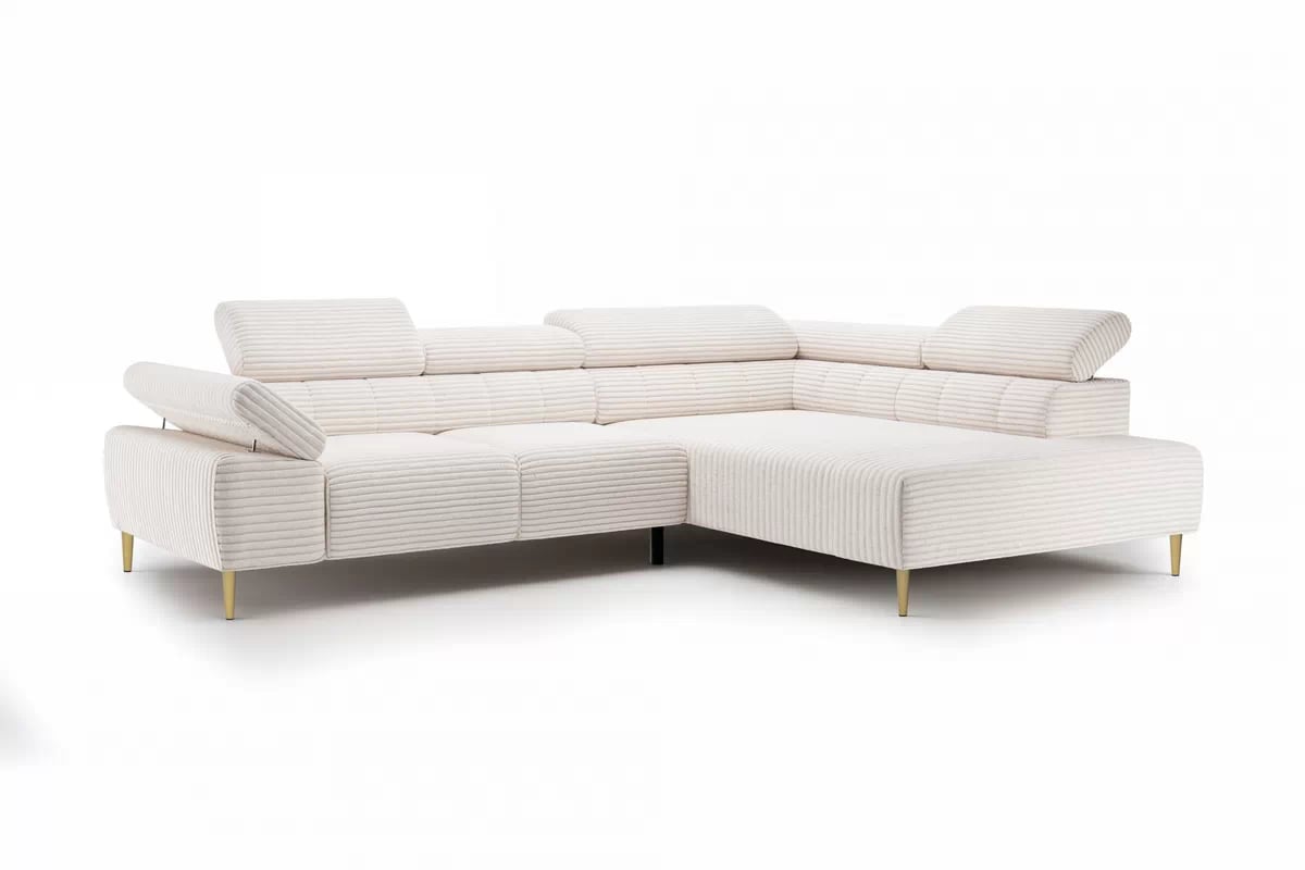 Rohová sedací souprava Taloria L pravá - béžová látka Tilia 01 / zlaté nožky Rohová sedací souprava pravá Taloria L - Tilia 01, Nohy zlaté